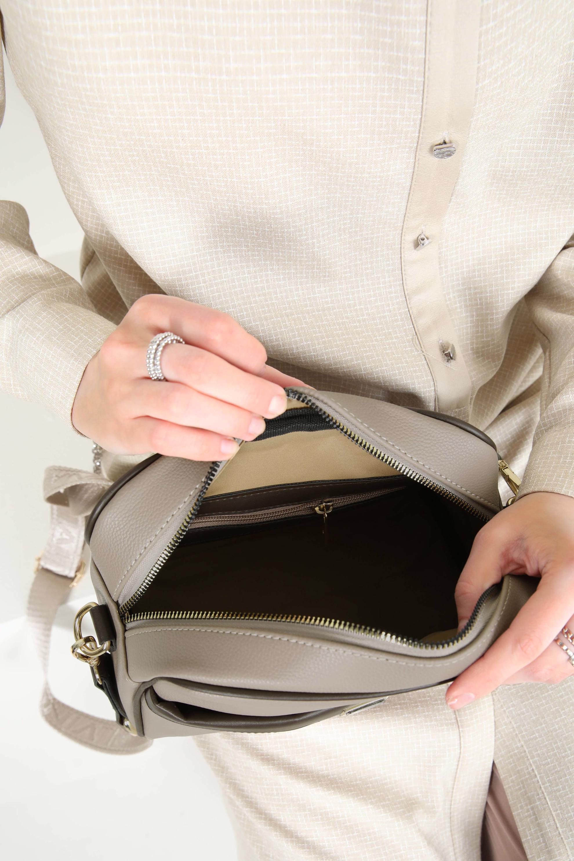 Tesettür giyim VİZON ALVİNA ÇANTA 987