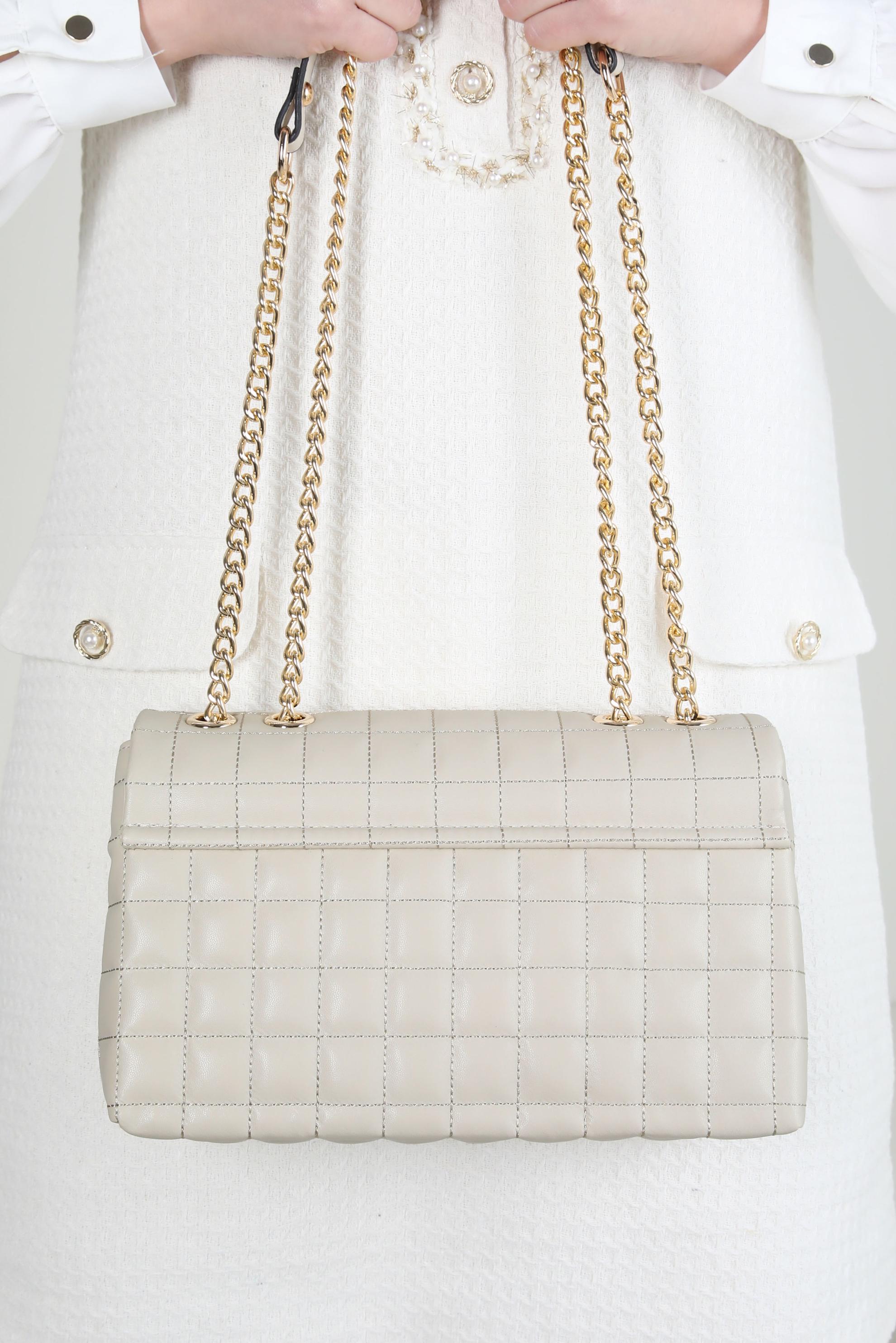 Tesettür giyim BEJ ALVİNA ZİNCİR ASKILI ÇANTA 992