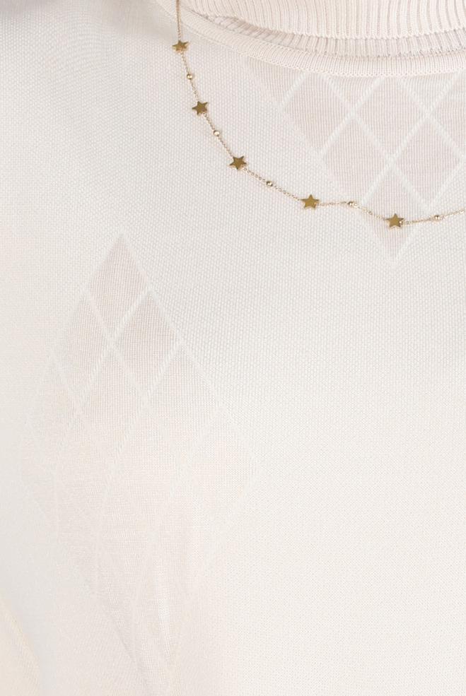 Tesettür giyim BEJ BOĞAZLI YAKA TRİKO ELBİSE 44023 - ALVİNA