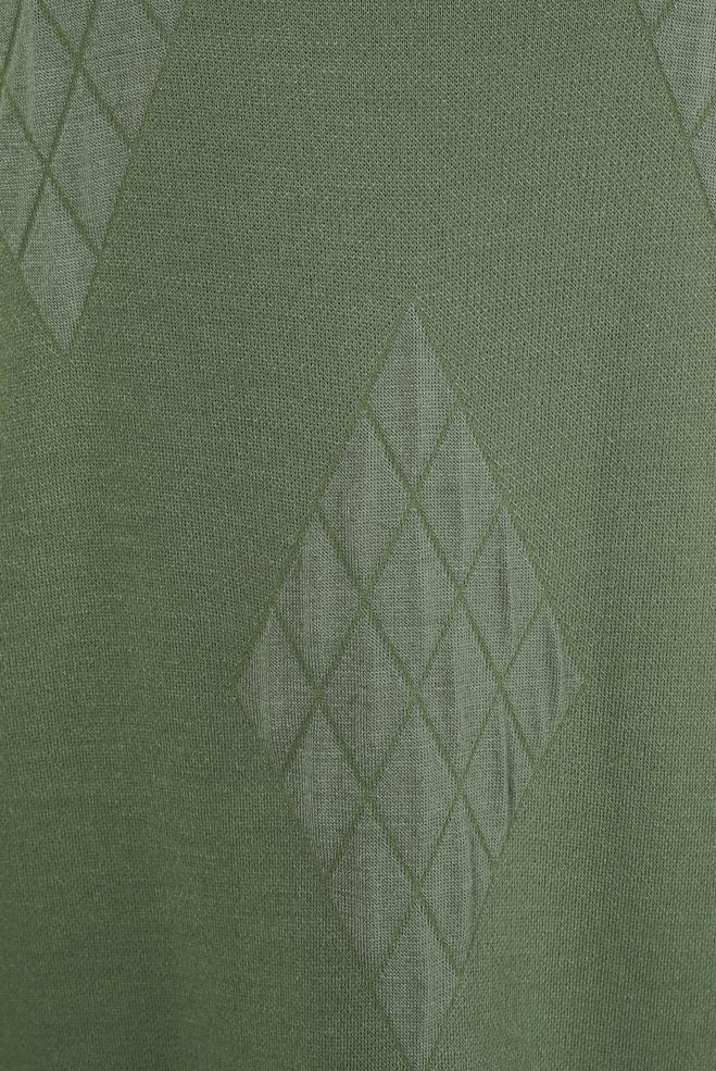 Tesettür giyim YEŞİL BOĞAZLI YAKA TRİKO ELBİSE 44023 - ALVİNA