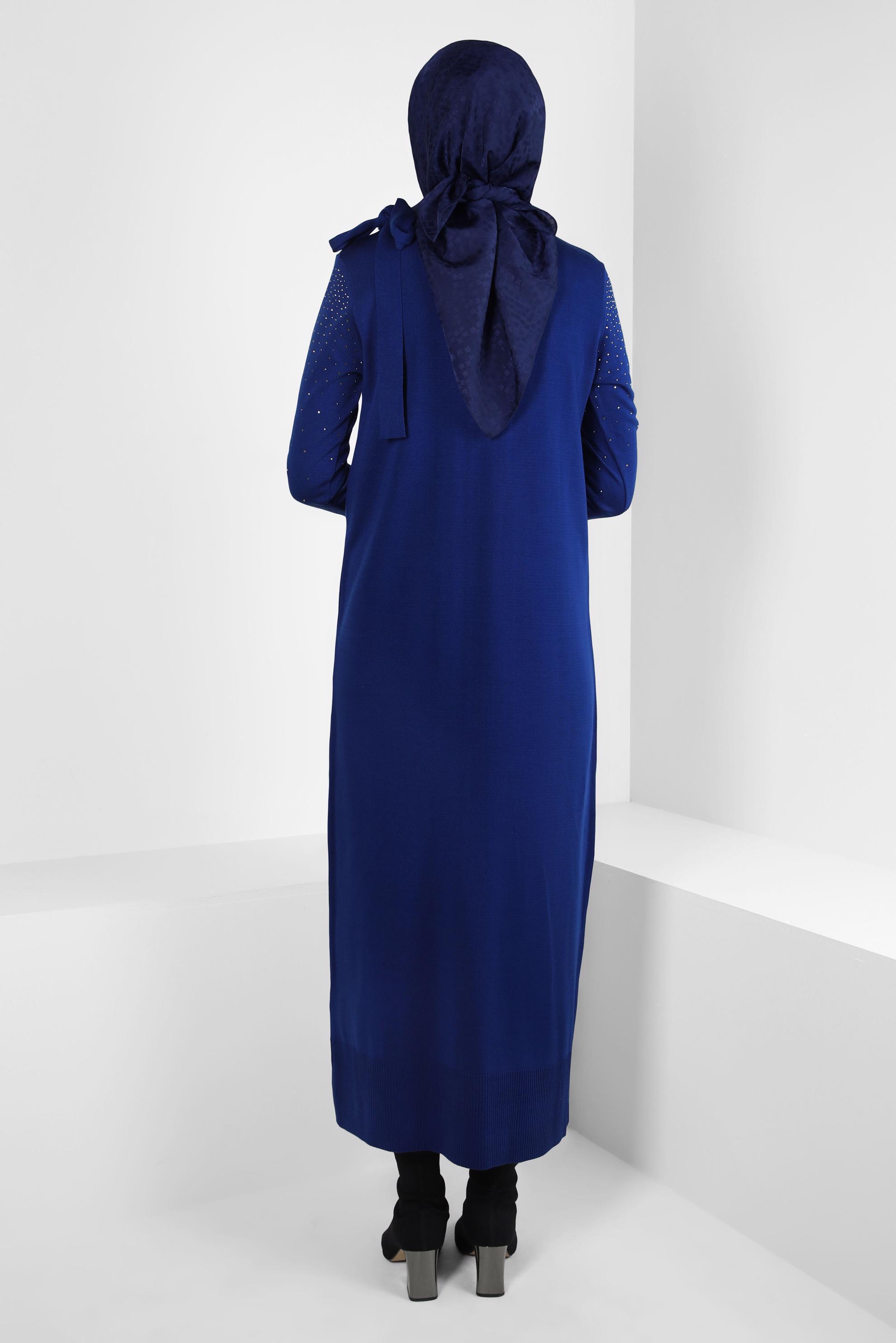 Vêtements hijab BLEU MARINE ROBE EN TRICOT 44027