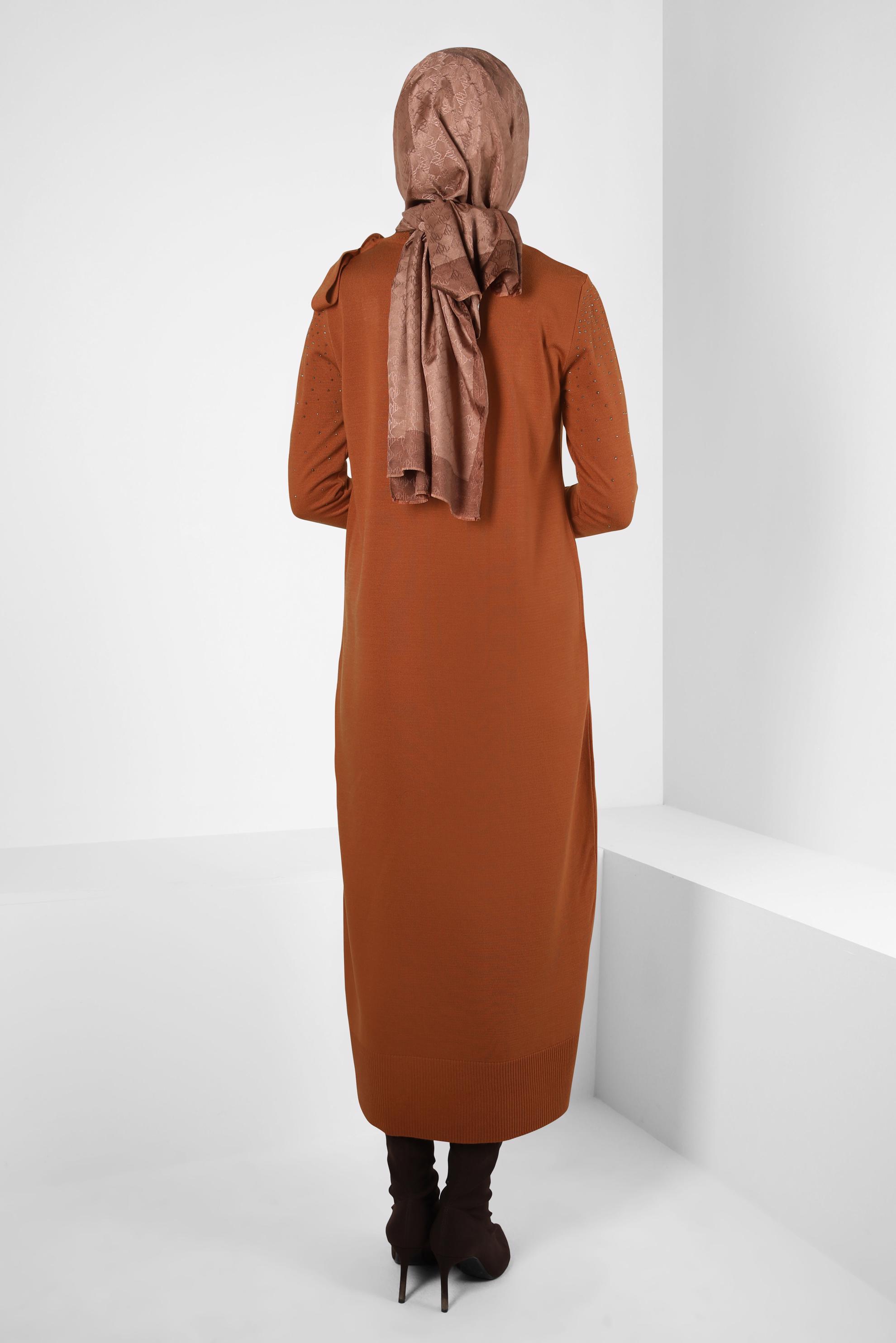 Vêtements hijab ORANGE ROBE EN TRICOT 44027