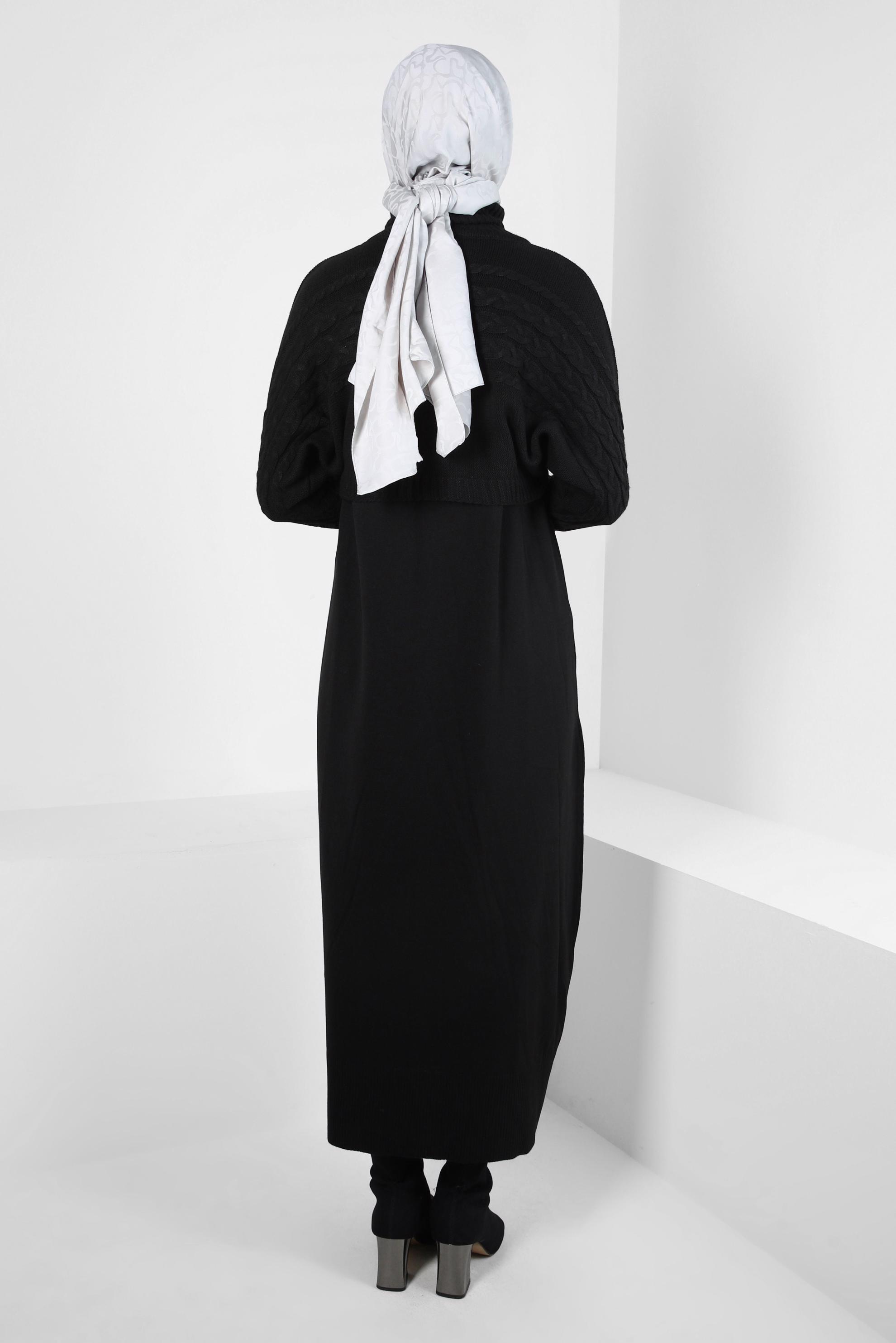 Hijab clothing BLACK KNITWEAR DRESS SUIT 44090