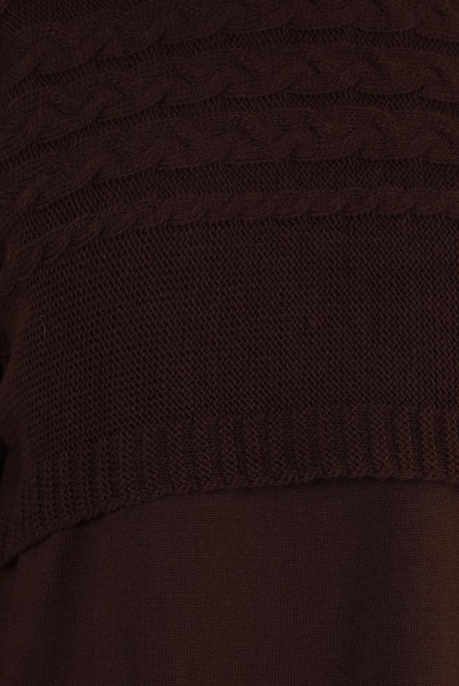 Hijab clothing BROWN KNITWEAR DRESS SUIT 44090 - ALVİNA