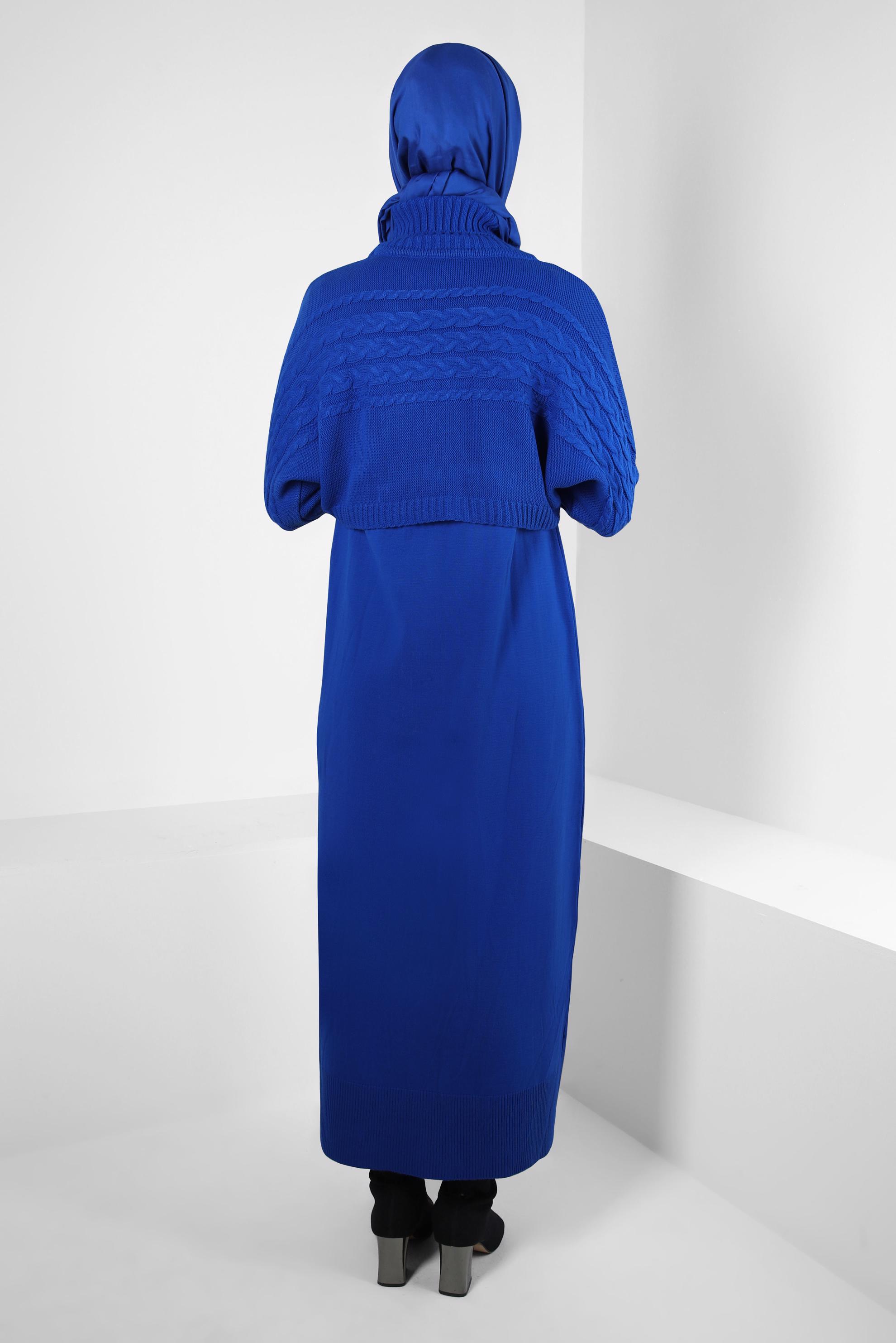 Vêtements hijab BLEU MARINE COSTUME ROBE EN TRICOT 44090