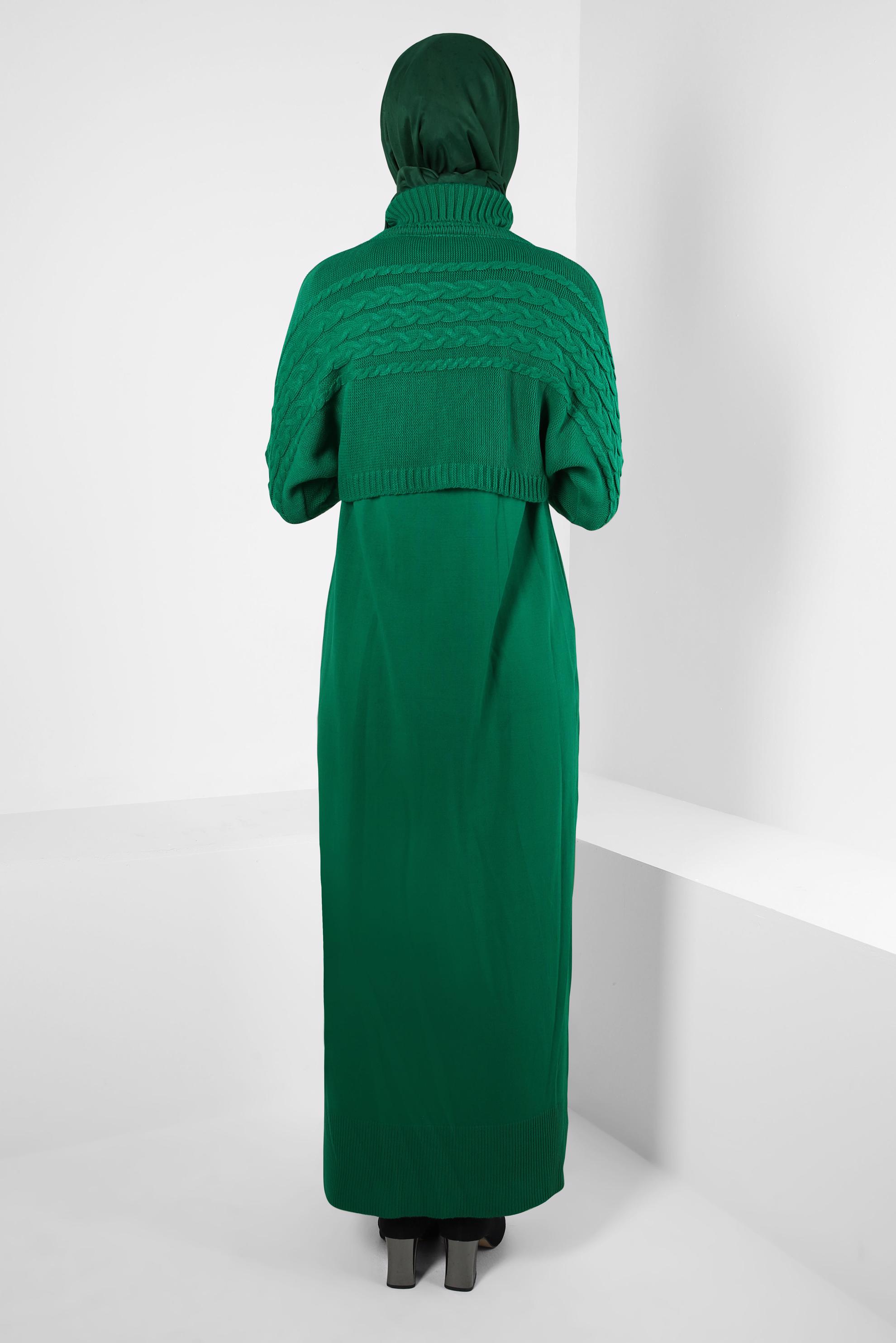 Vêtements hijab VERT COSTUME ROBE EN TRICOT 44090