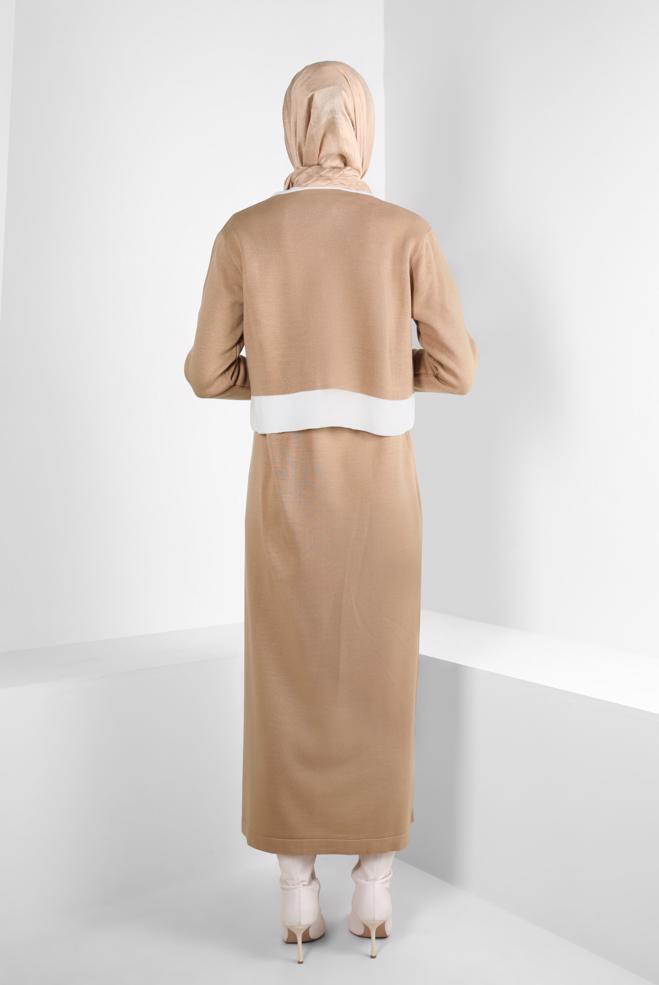 Hijab clothing BROWN DRESS SUIT WITH JACKET 44092 - ALVİNA