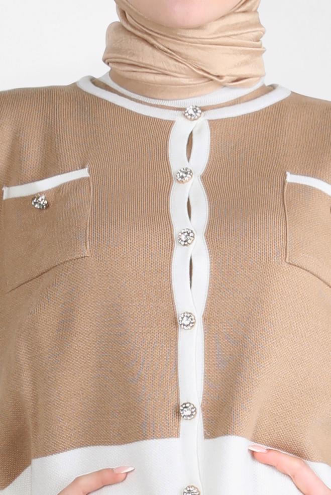 Hijab clothing BROWN DRESS SUIT WITH JACKET 44092 - ALVİNA