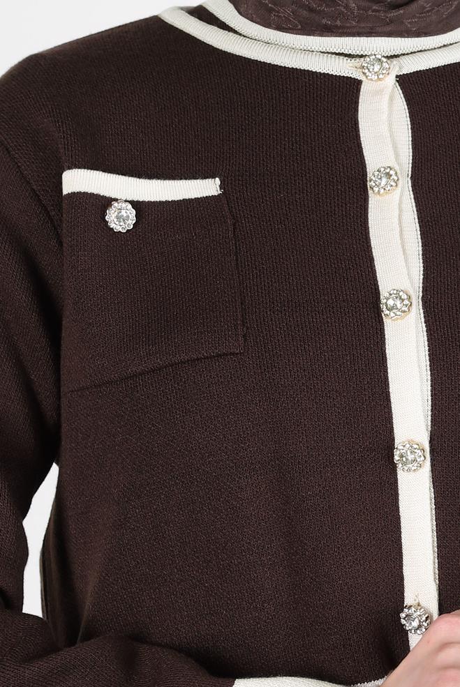 Hijab clothing BROWN DRESS SUIT WITH JACKET 44092 - ALVİNA