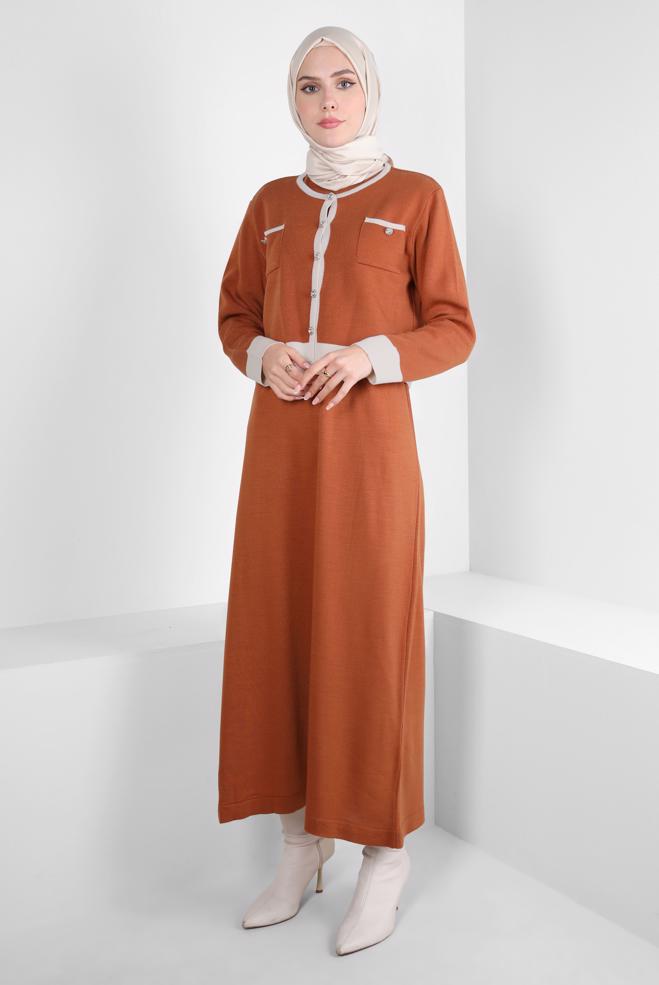 Hijab clothing ORANGE DRESS SUIT WITH JACKET 44092 - ALVİNA