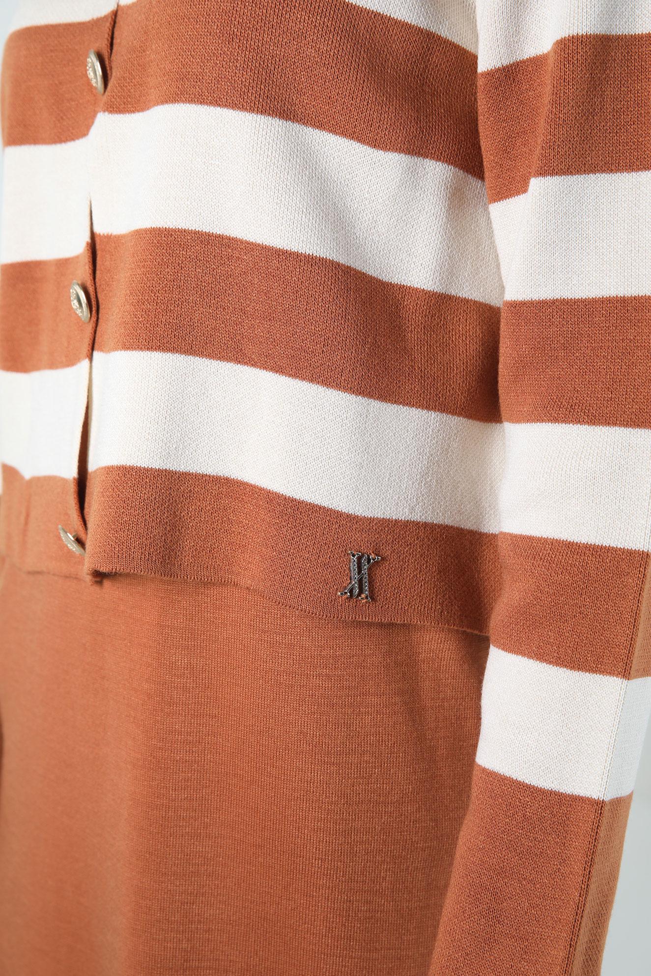 Hijab clothing ORANGE STRIPED KNITWEAR DRESS SUIT 44094