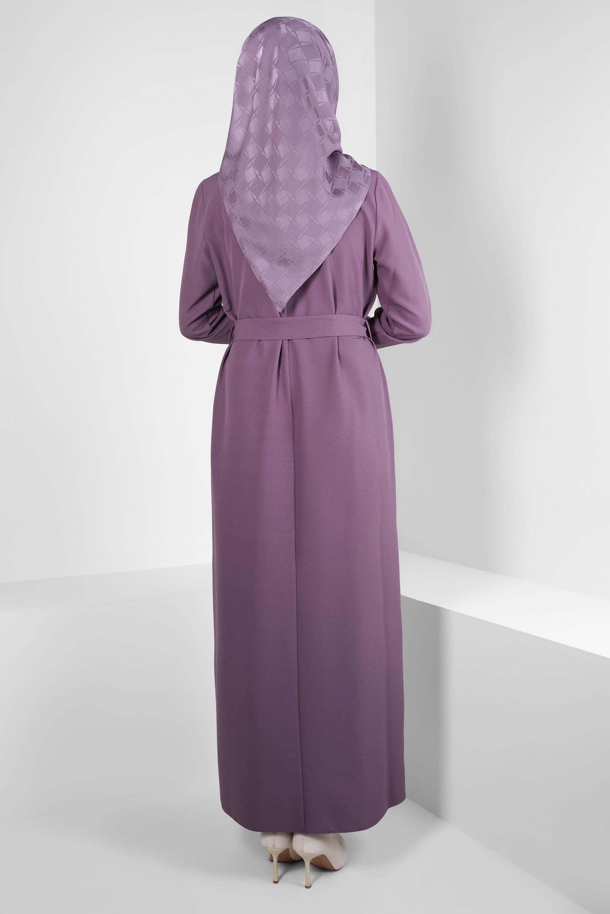 Hijab clothing PURPLE BELTED DRESS 44160