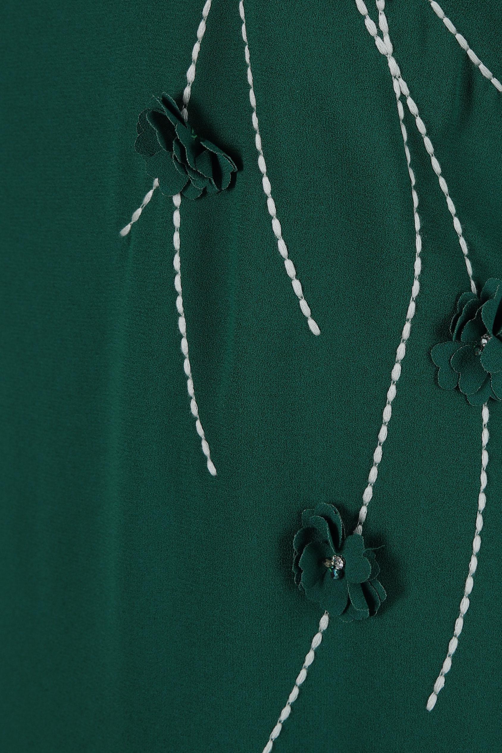 Hijab clothing GREEN FLOWER DETAIL DRESS 44179