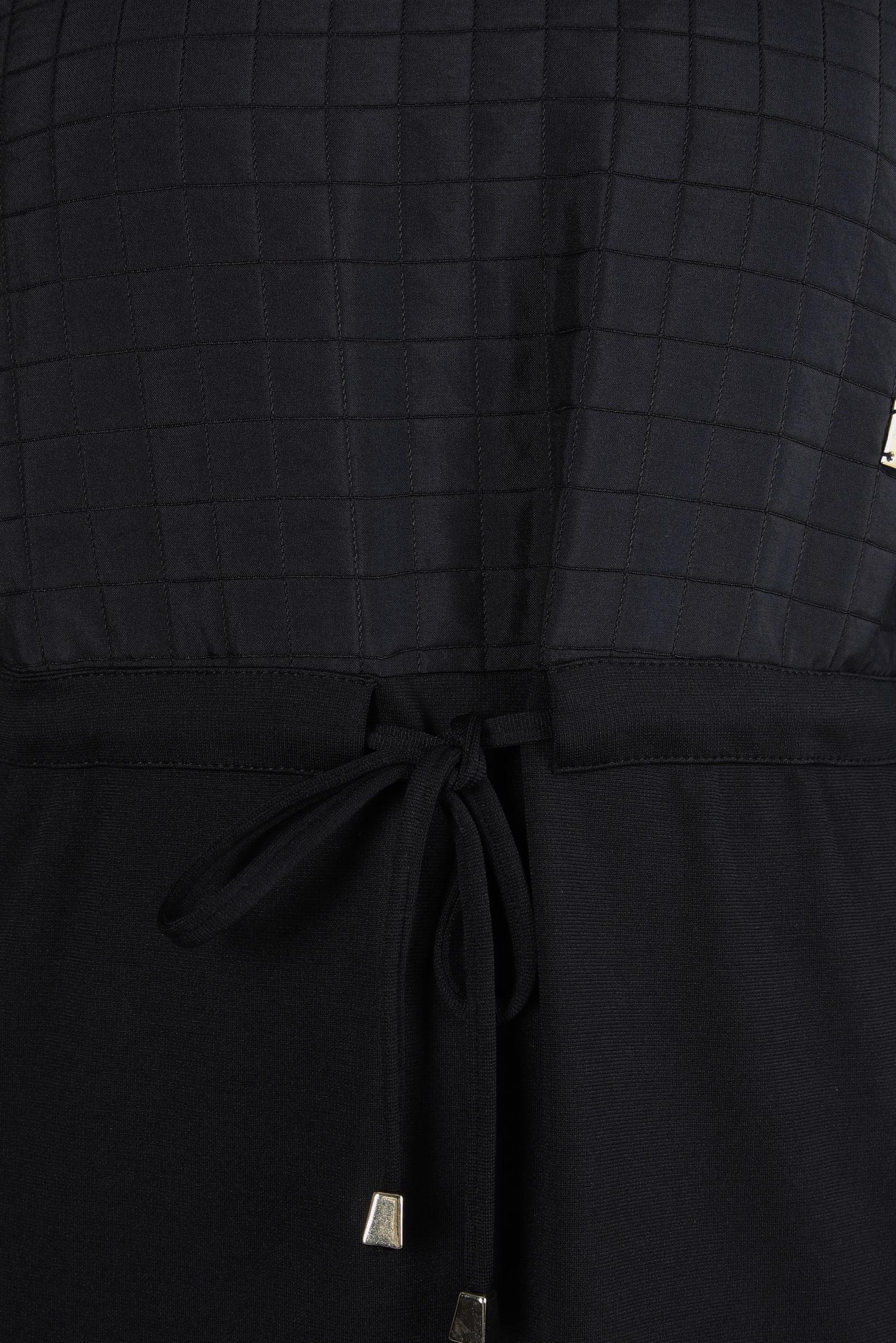 Tesettür giyim SİYAH BELİ BÜZGÜLÜ ELBİSE 44196