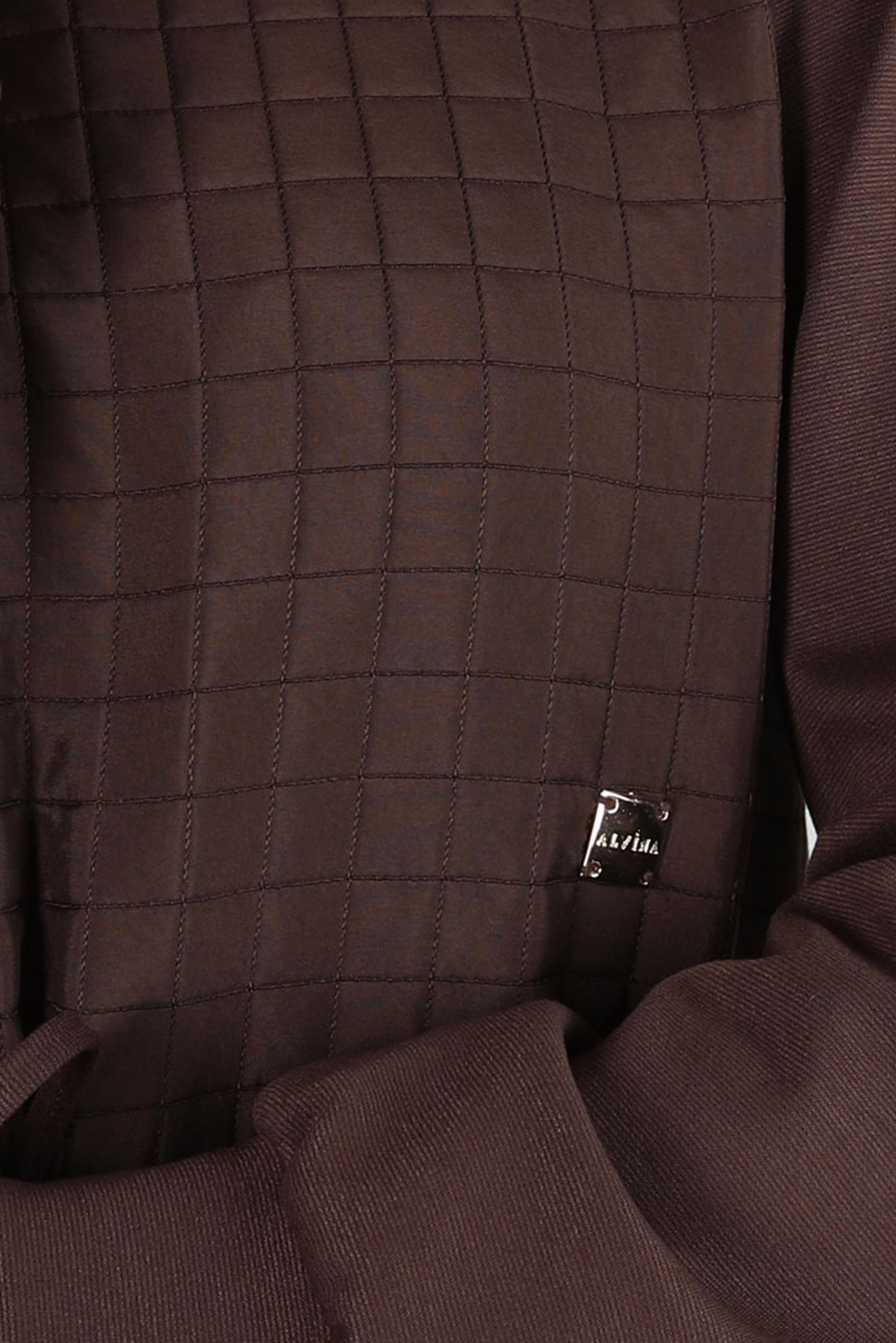 Tesettür giyim KAHVE BELİ BÜZGÜLÜ ELBİSE 44196