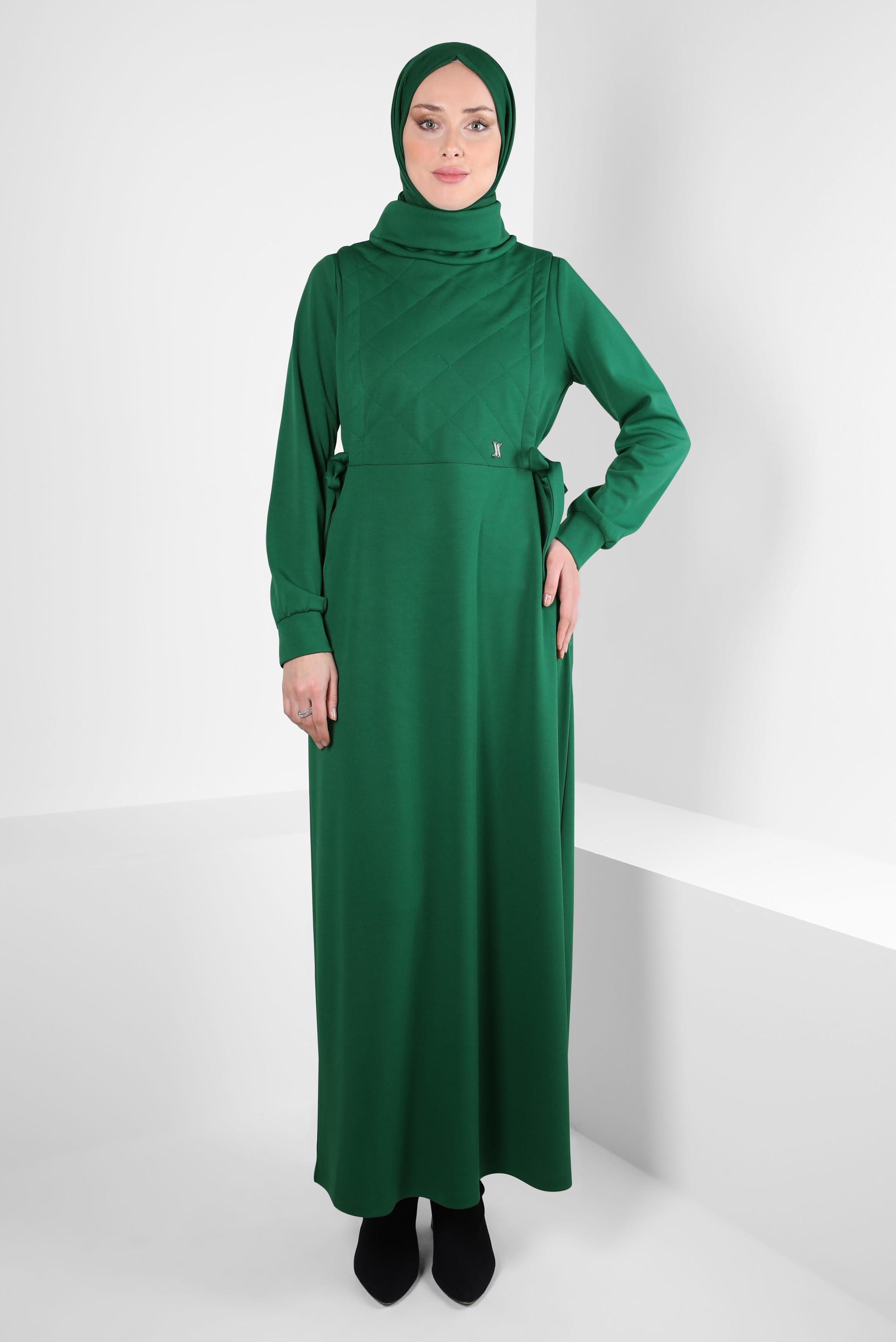 Hijab clothing GREEN LACING DETAIL DRESS 44197