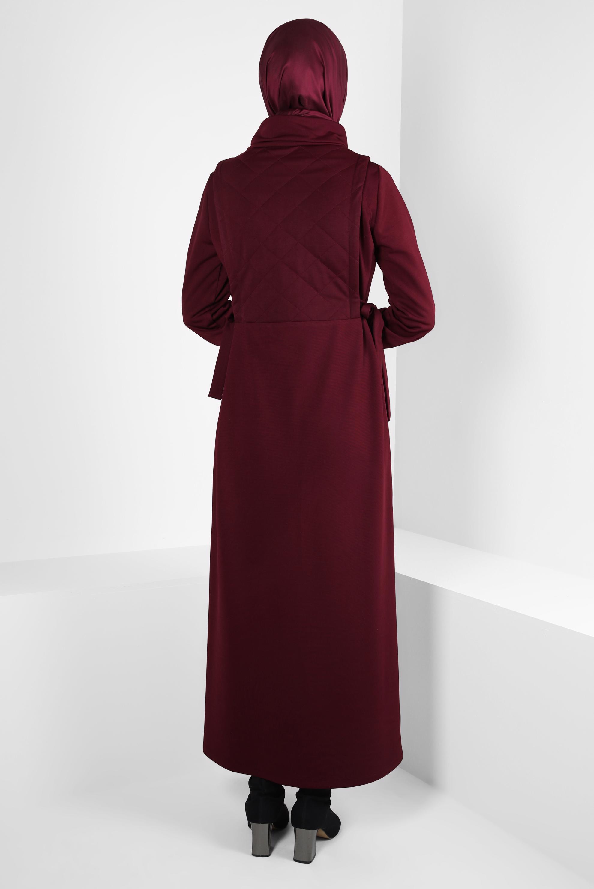 Hijab clothing CLARET RED LACING DETAIL DRESS 44197