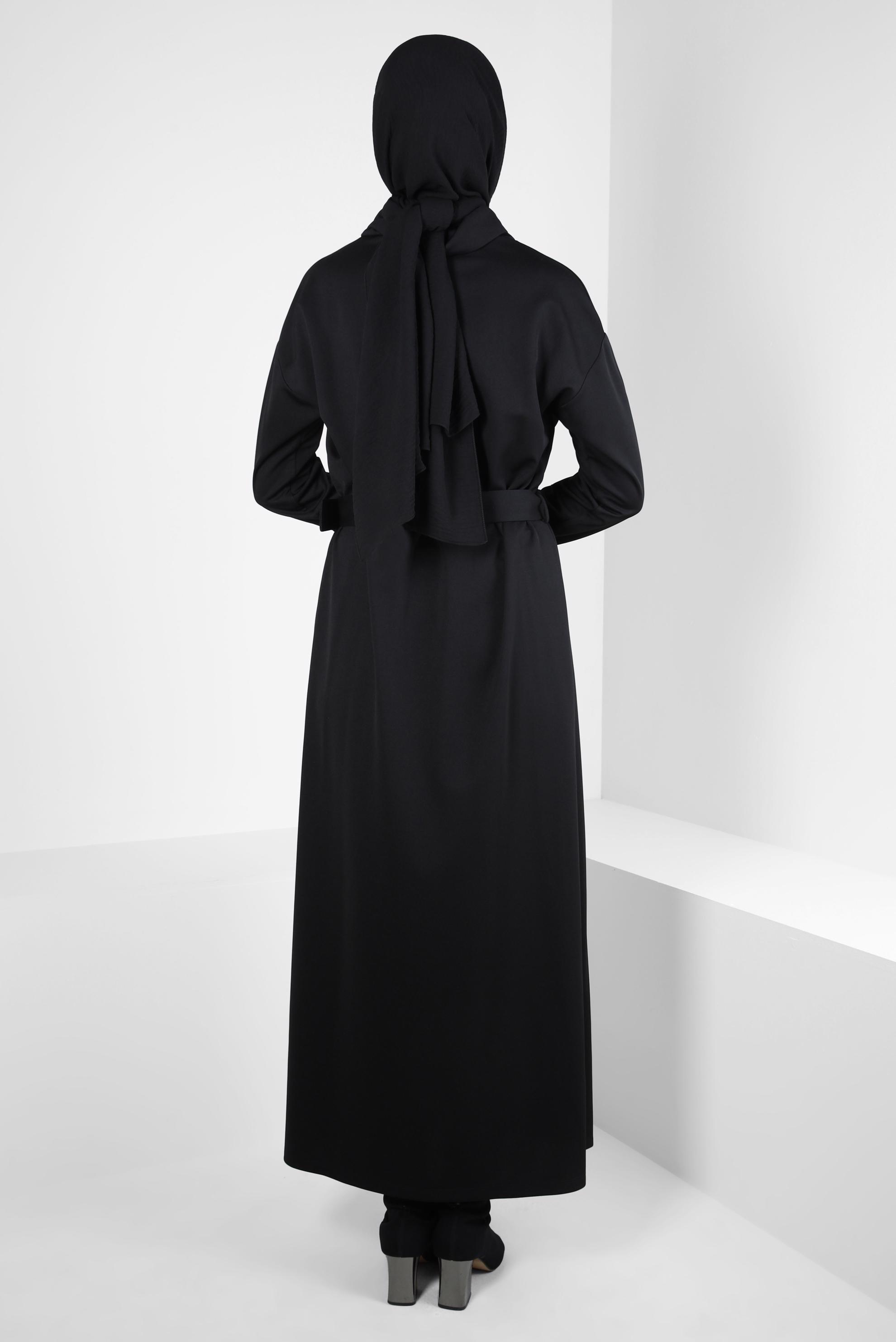 Hijab clothing BLACK BELTED DRESS 44213