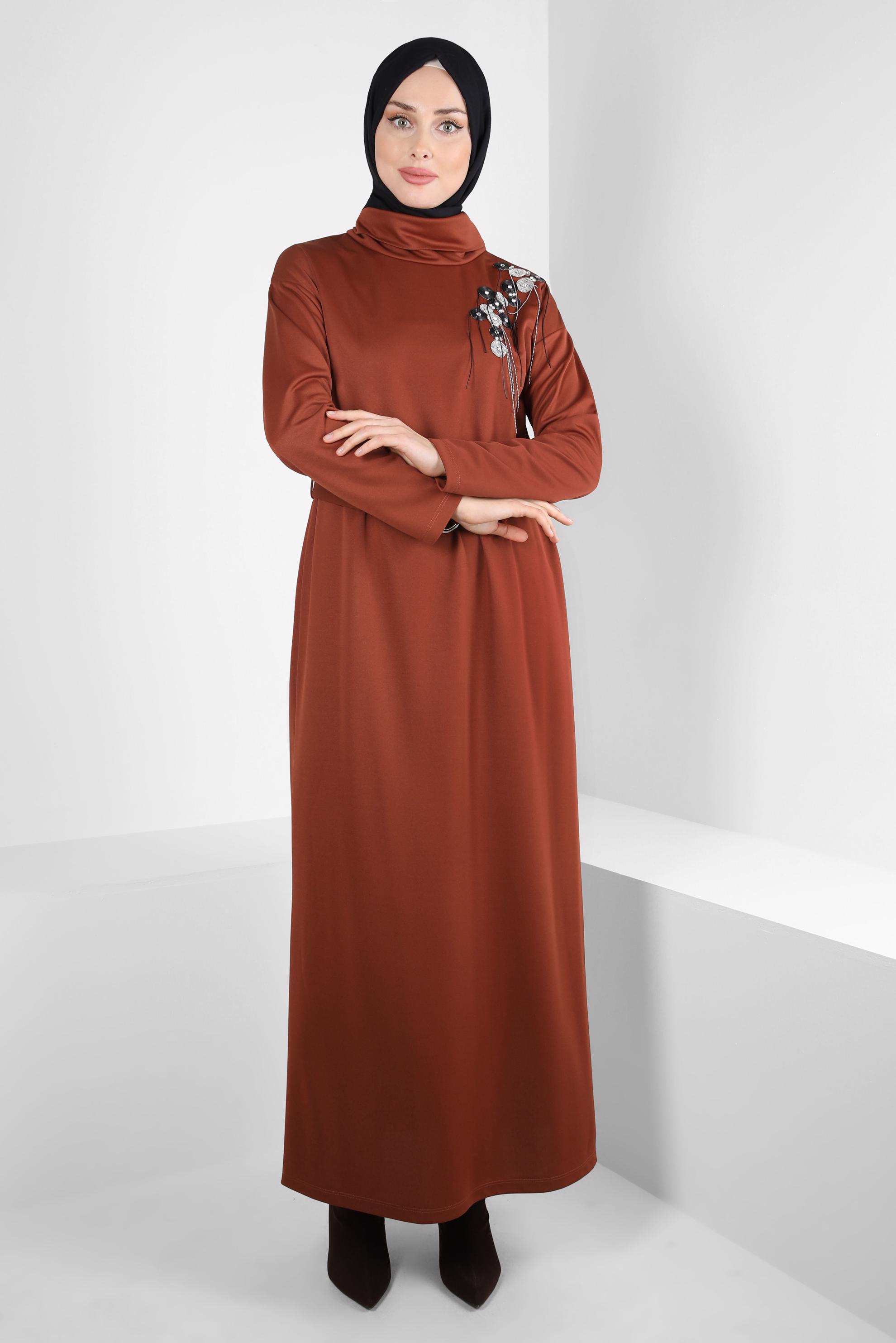Hijab clothing ORANGE BELTED DRESS 44213