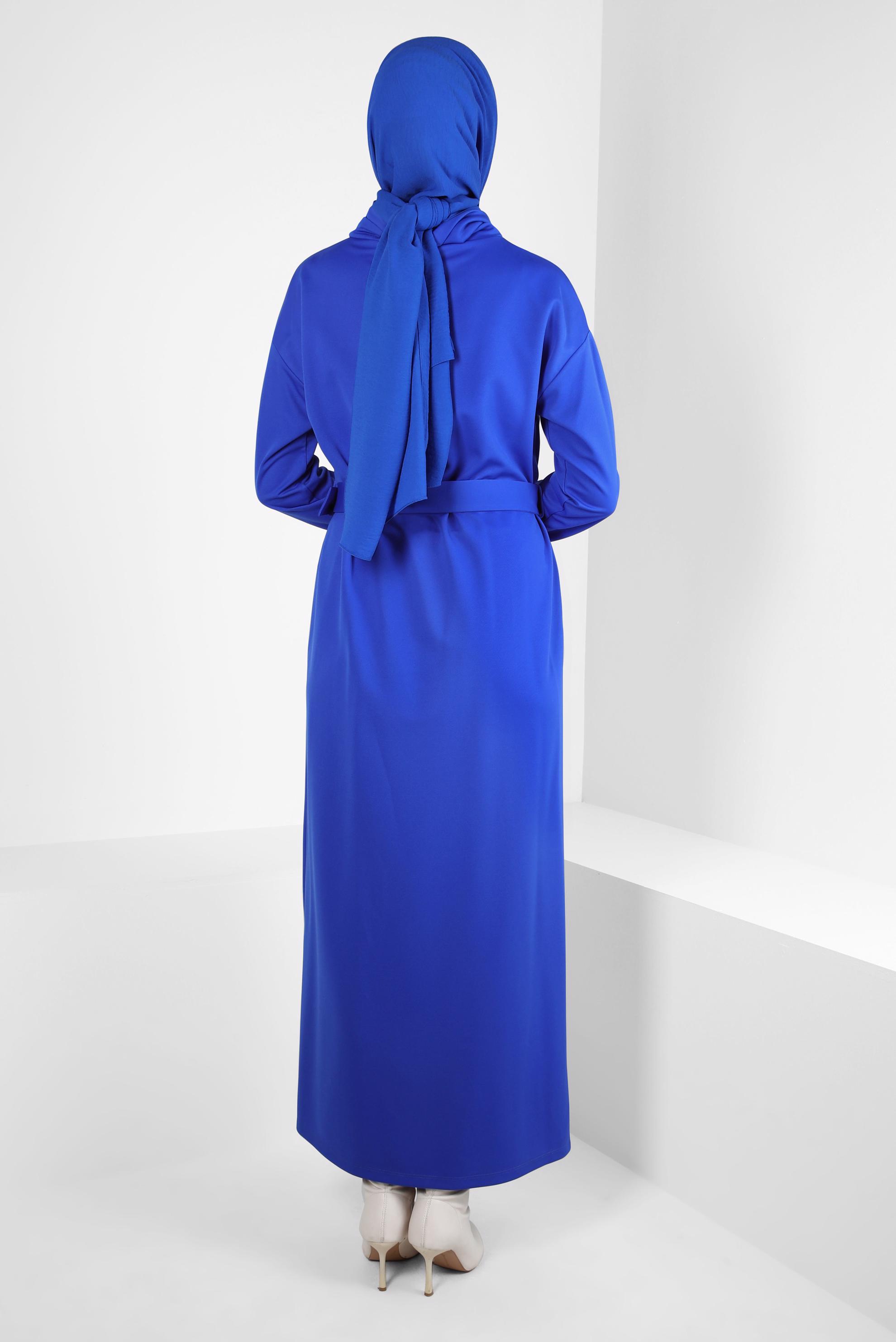 Hijab clothing NAVY BLUE BELTED DRESS 44213