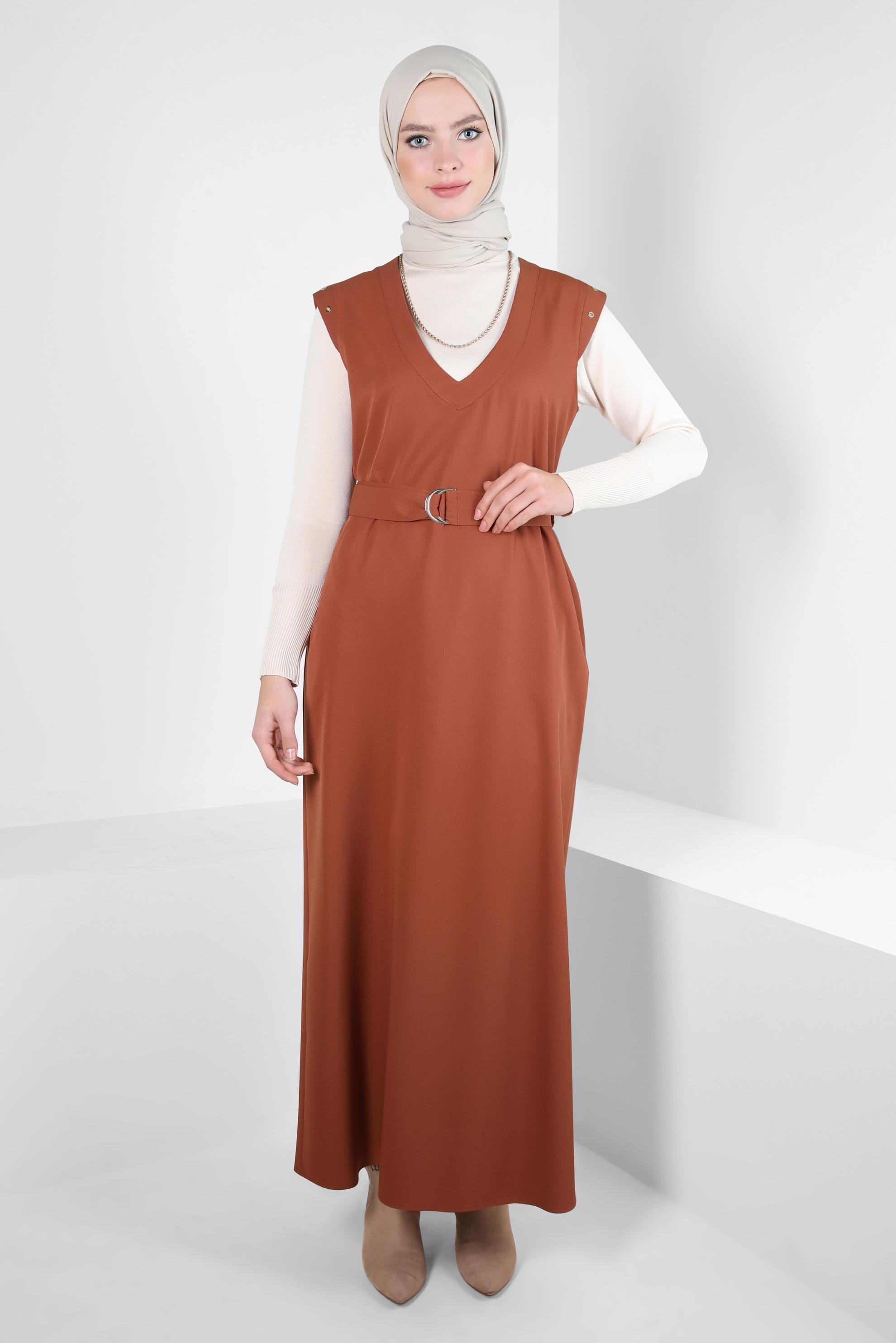Hijab clothing TABA BELTED PINAFORE DRESS 44252