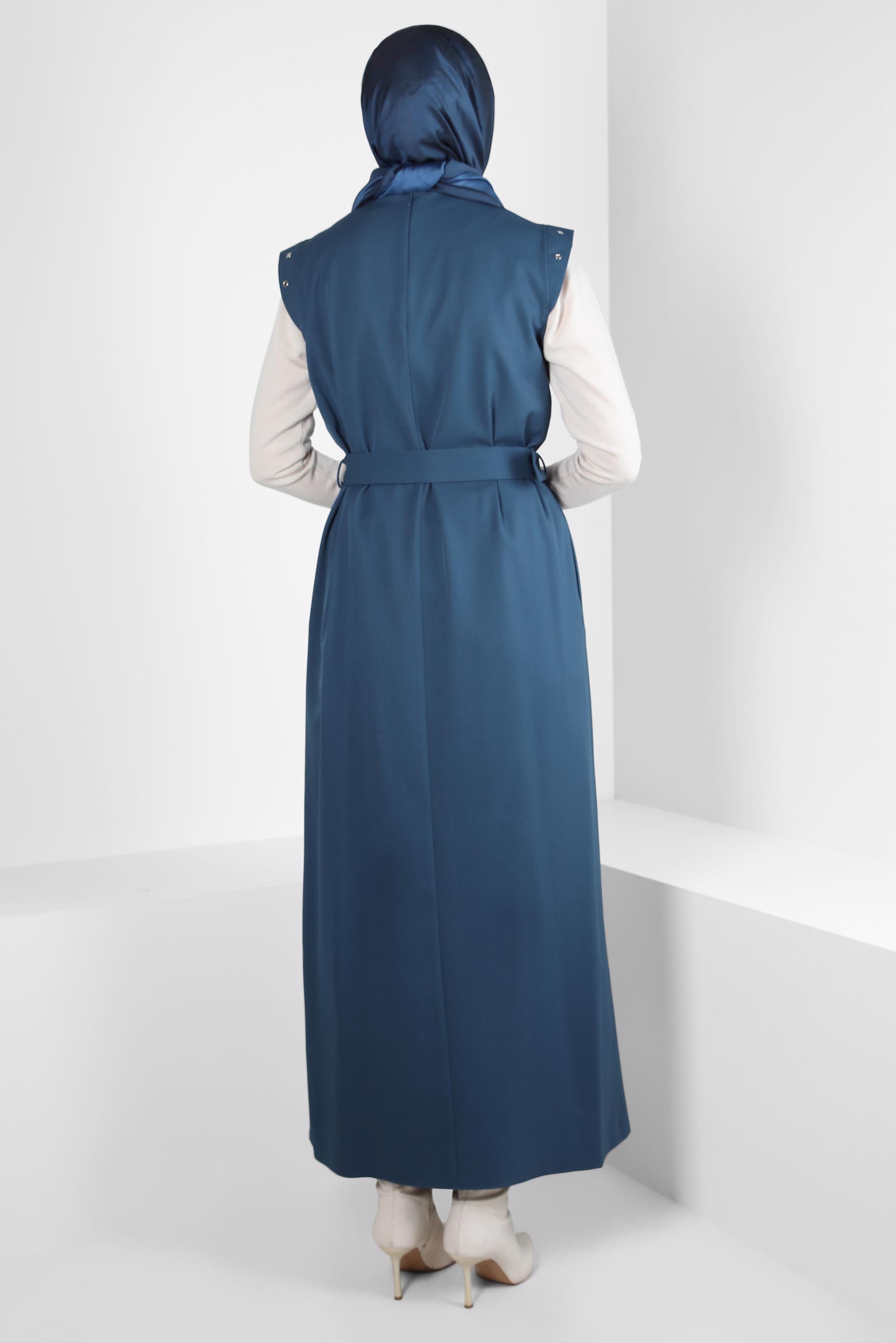 Hijab clothing NAVY BLUE BELTED PINAFORE DRESS 44252