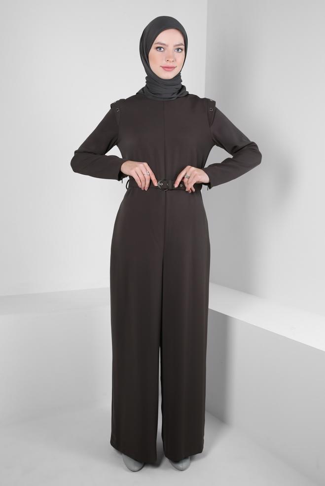 Hijab clothing MINK BELTED JUMPSUIT 44253 - ALVİNA