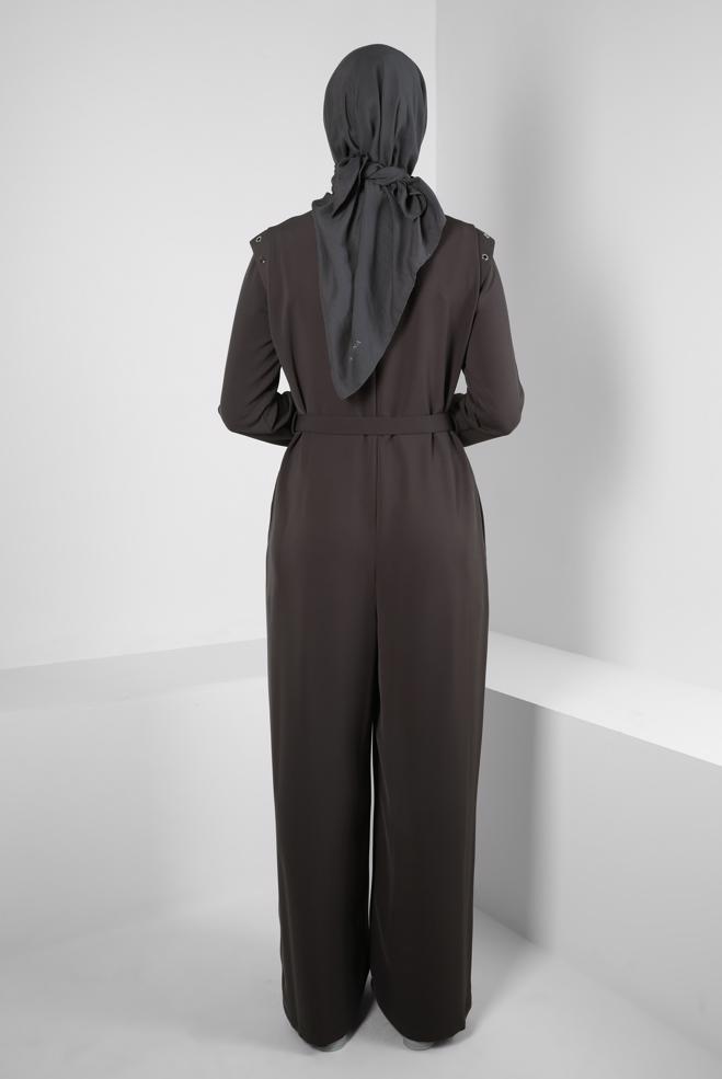 Hijab clothing MINK BELTED JUMPSUIT 44253 - ALVİNA