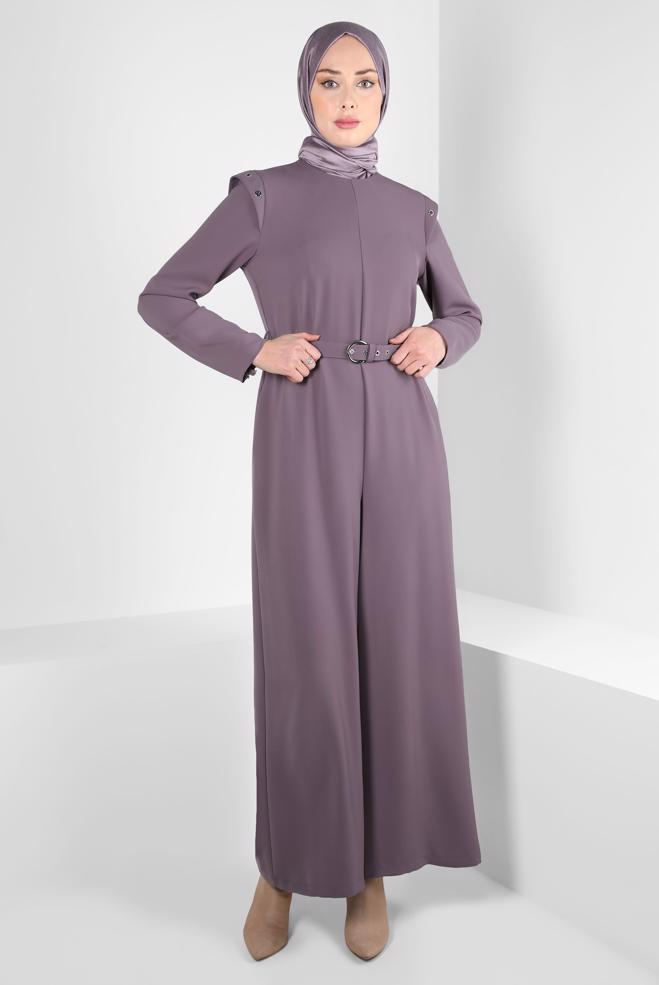 Hijab clothing PINK BELTED JUMPSUIT 44253 - ALVİNA