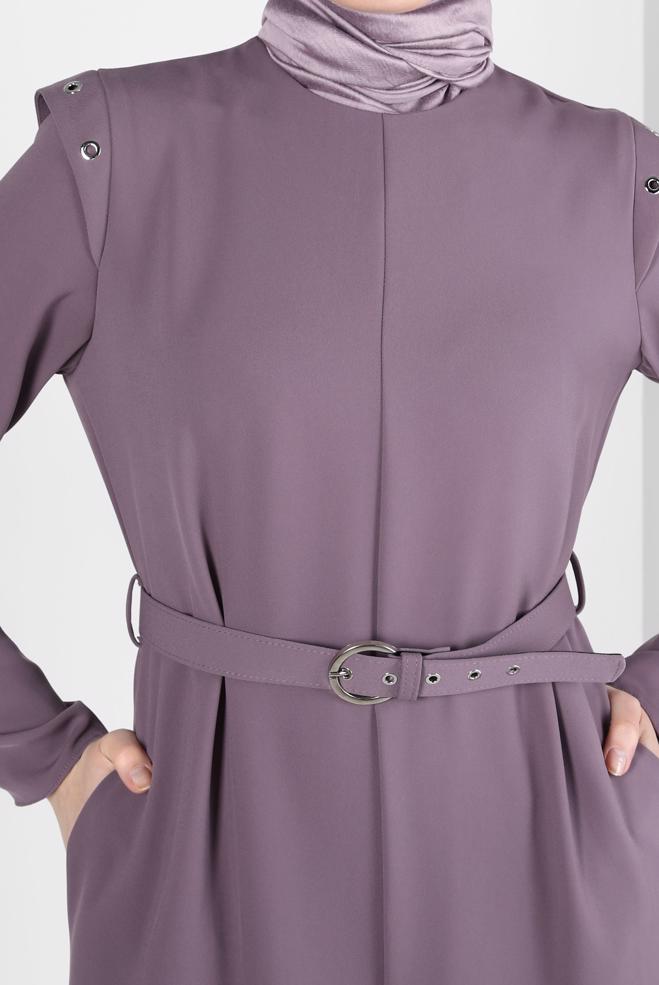 Hijab clothing PINK BELTED JUMPSUIT 44253 - ALVİNA