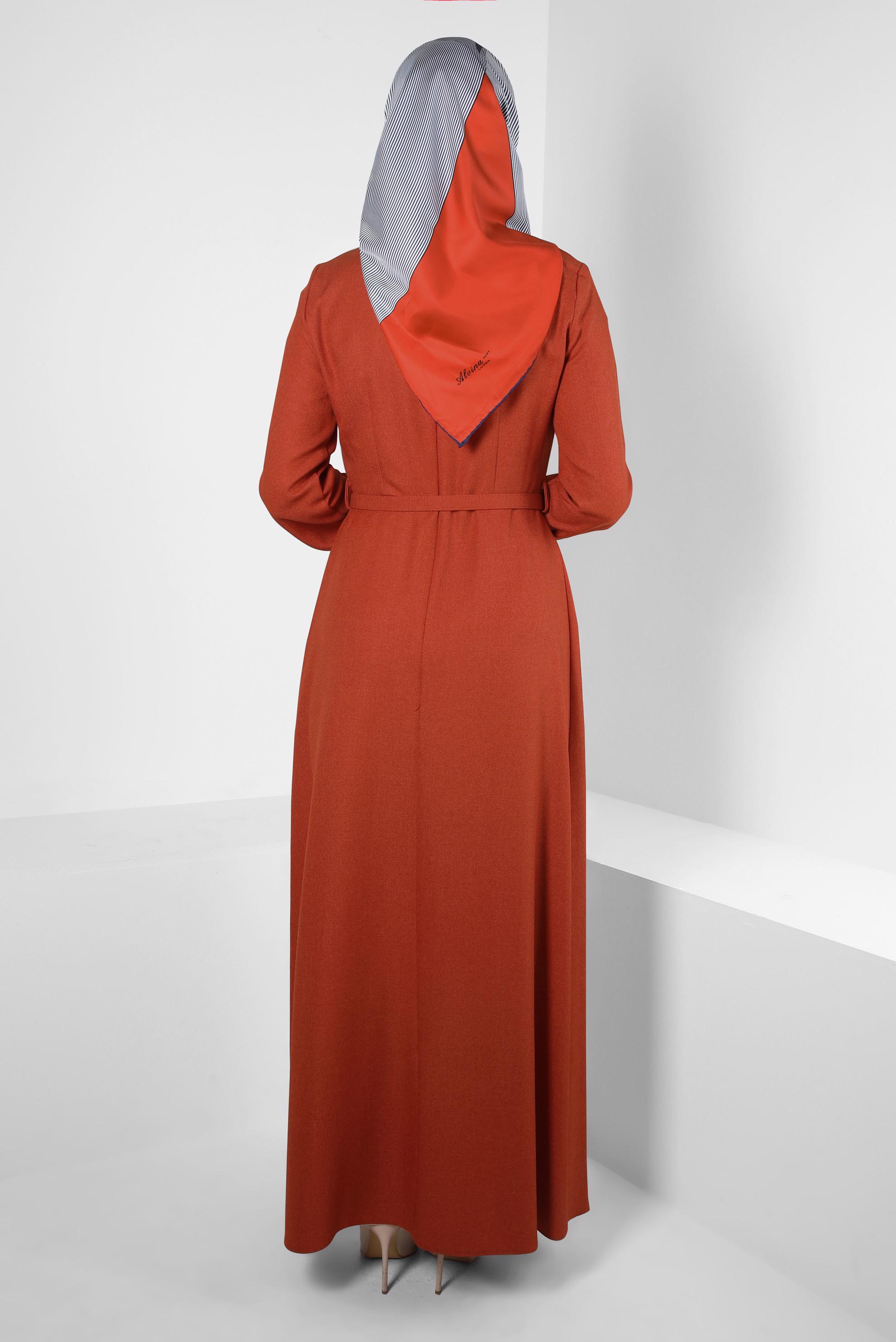 Hijab clothing ORANGE BELTED DRESS 44254