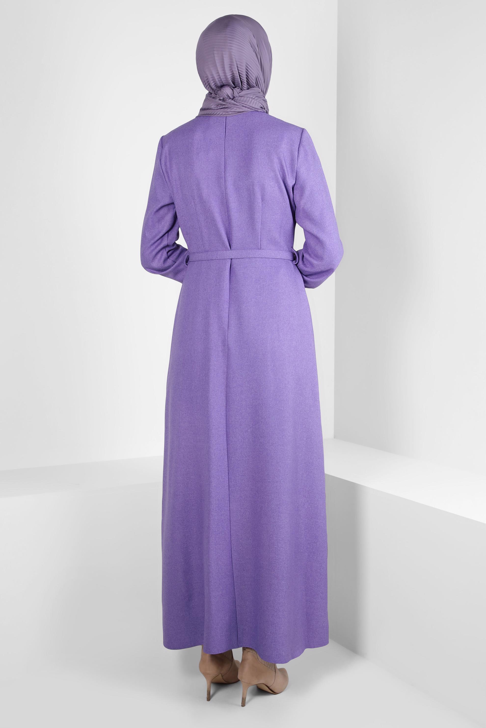 Hijab clothing PURPLE BELTED DRESS 44254