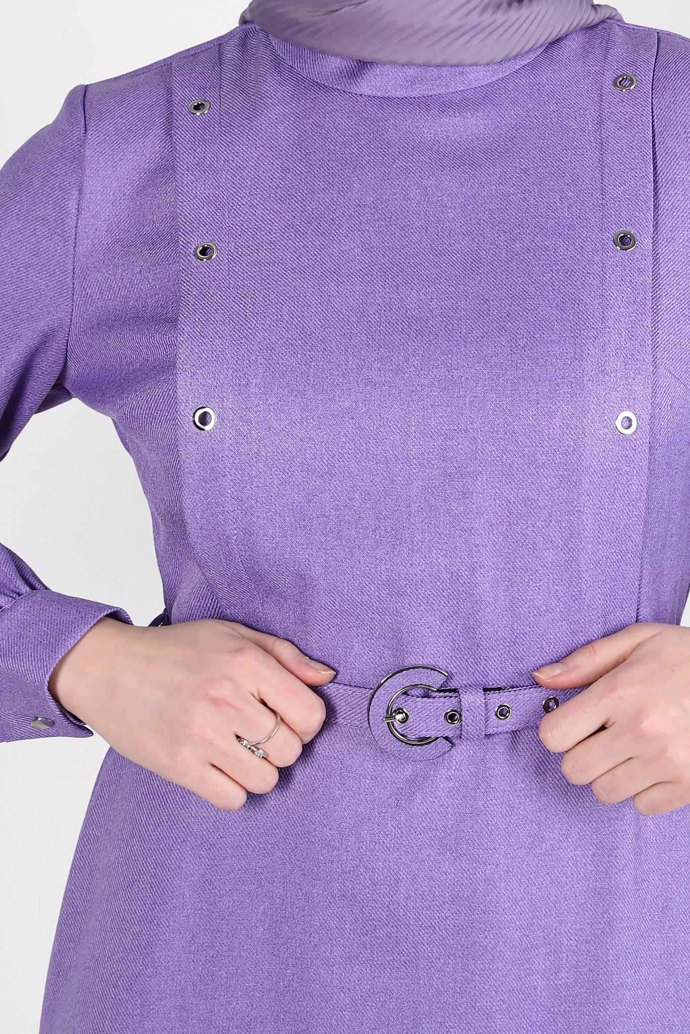 Hijab clothing PURPLE BELTED DRESS 44254