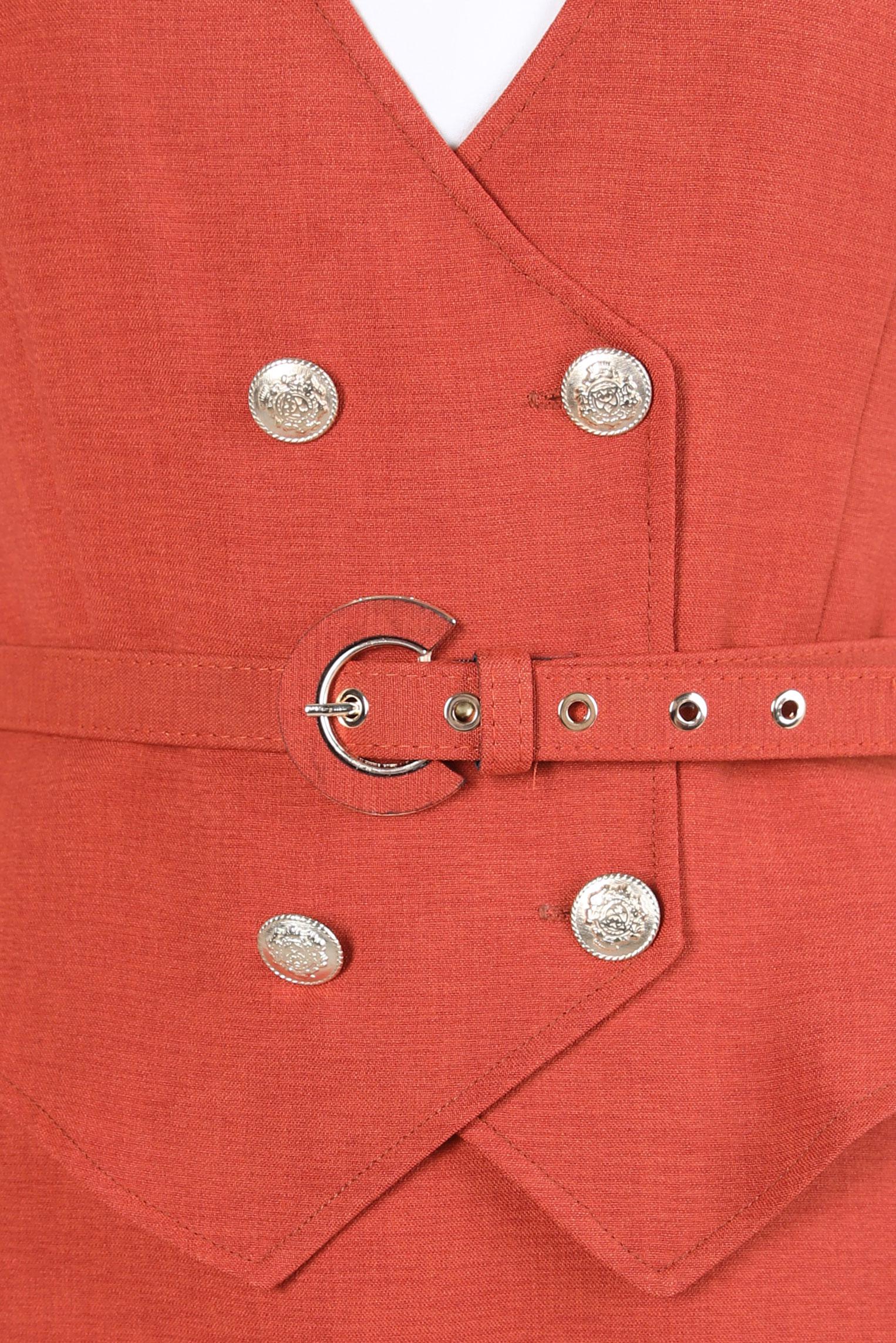 Hijab clothing ORANGE BELTED PINAFORE DRESS 44272