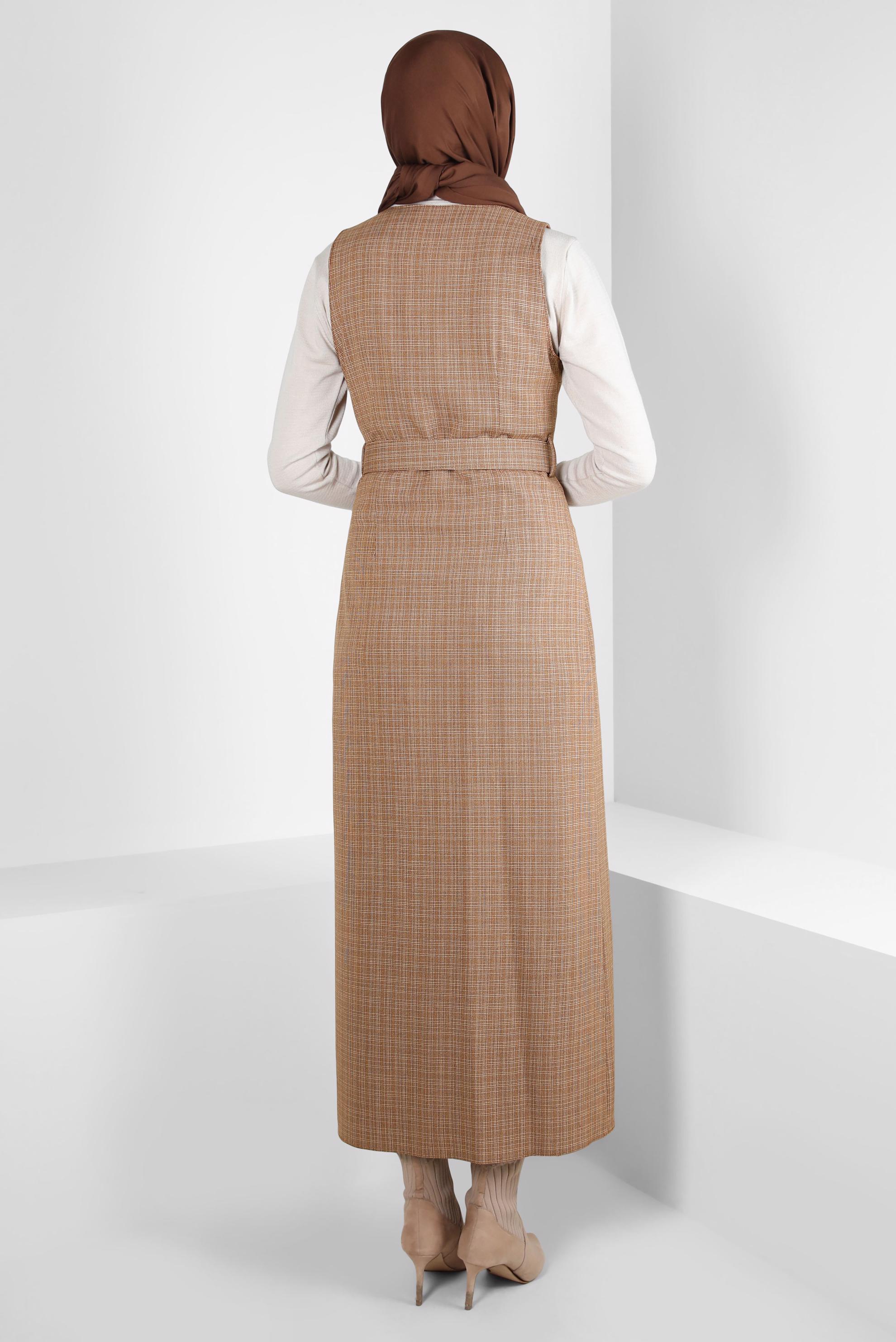 Hijab clothing ORANGE BELTED PINAFORE DRESS 44279