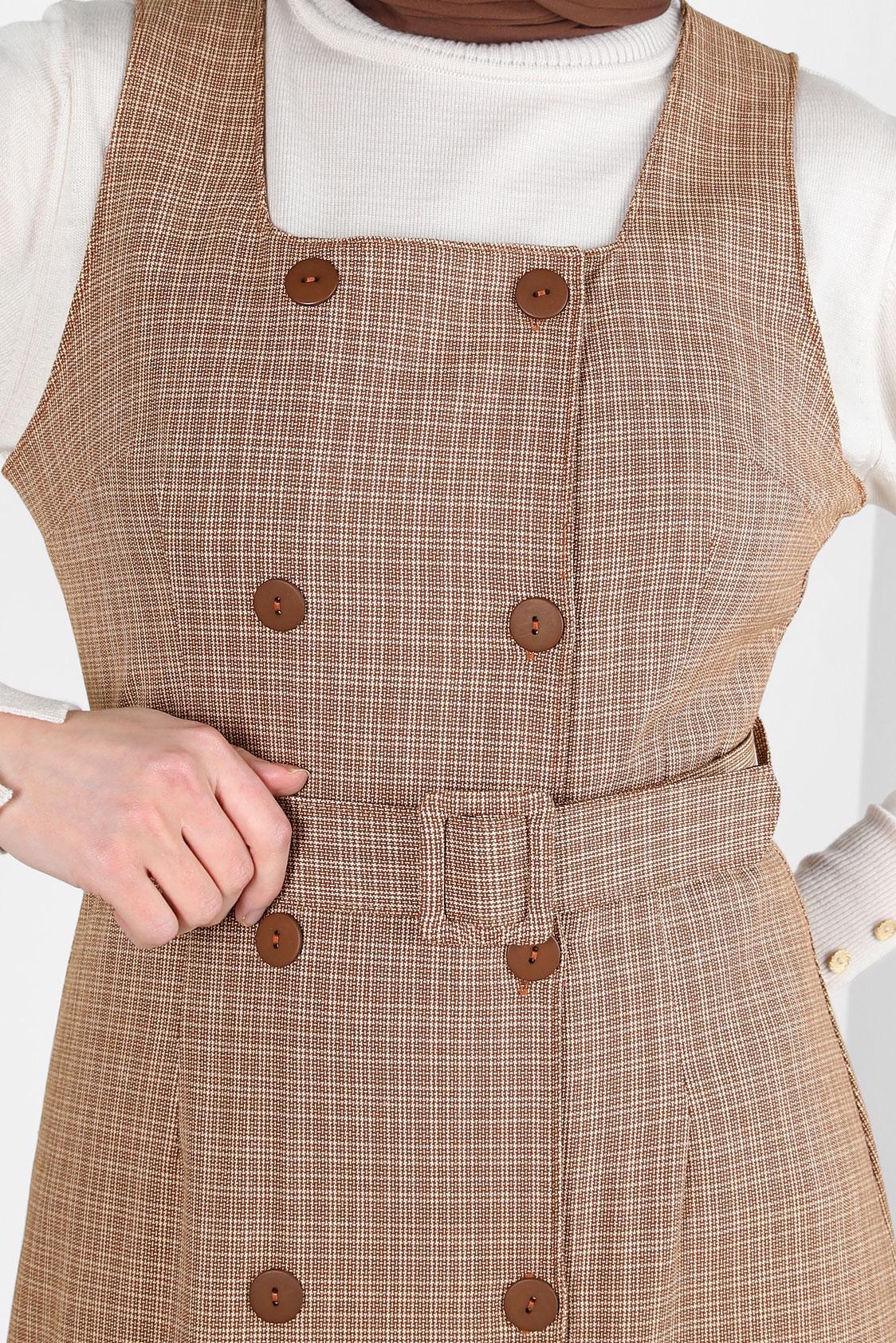 Hijab clothing ORANGE BELTED PINAFORE DRESS 44279