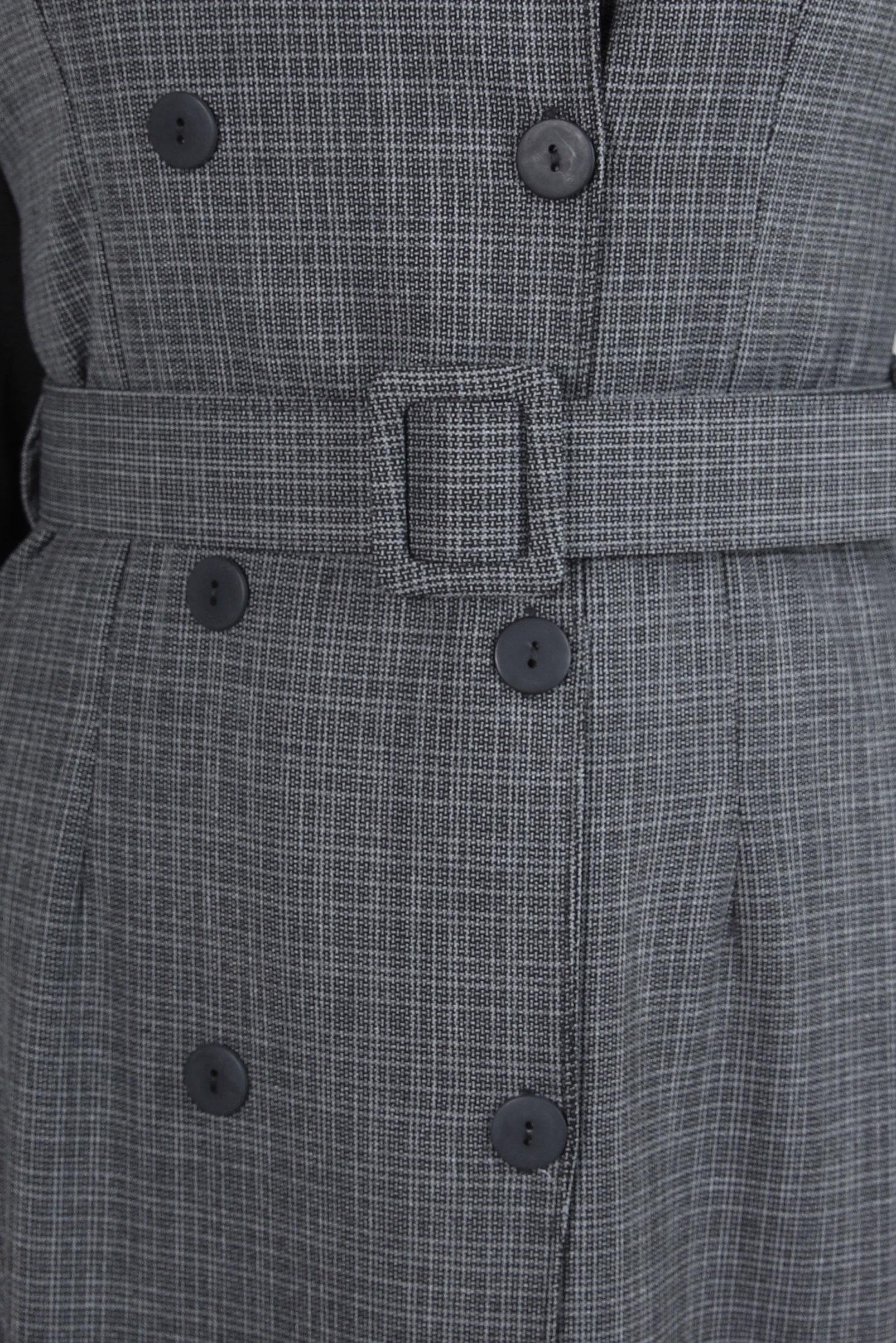 Tesettür giyim GRİ KEMERLİ JİLE ELBİSE 44279