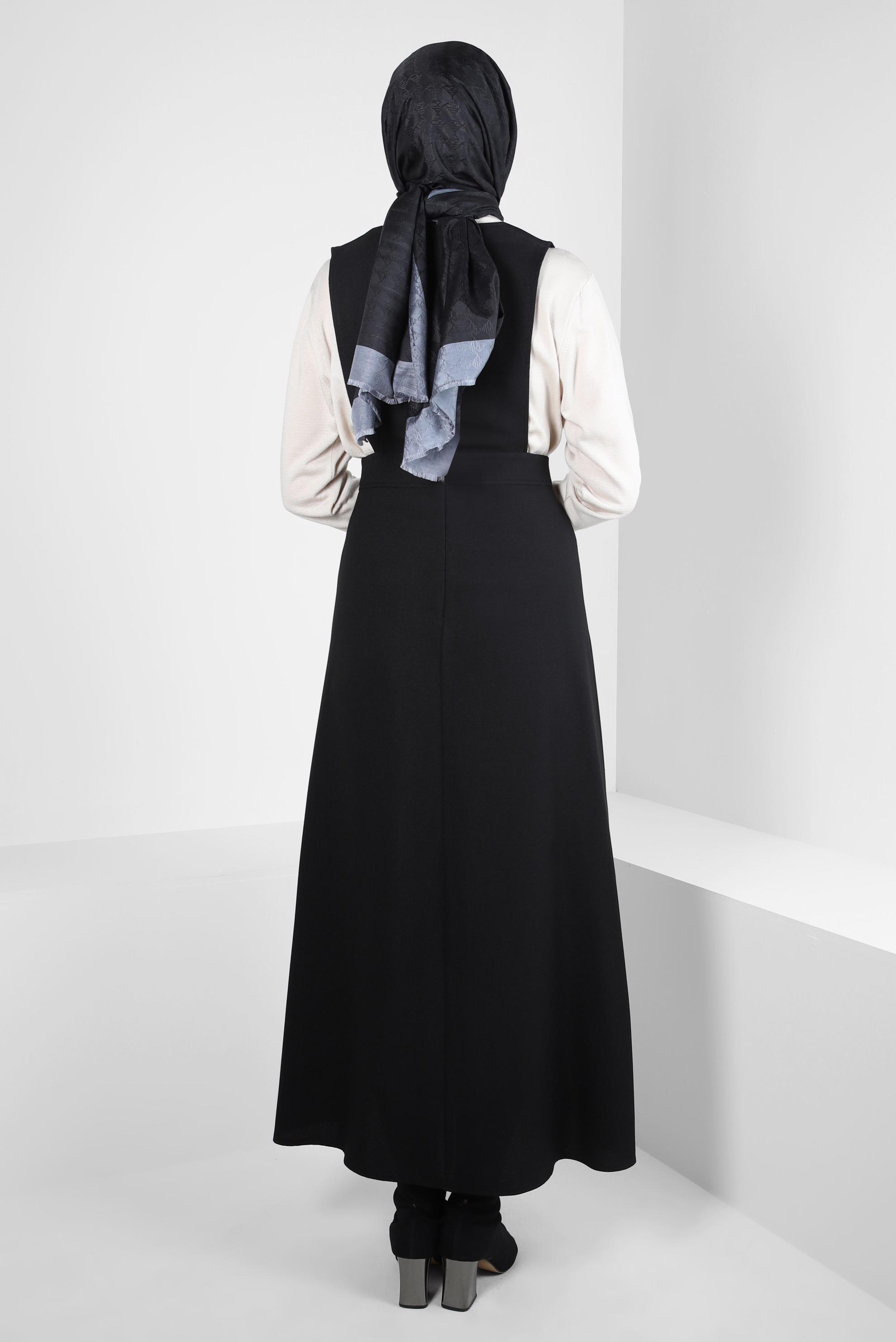 Tesettür giyim SİYAH V YAKA JİLE 44293