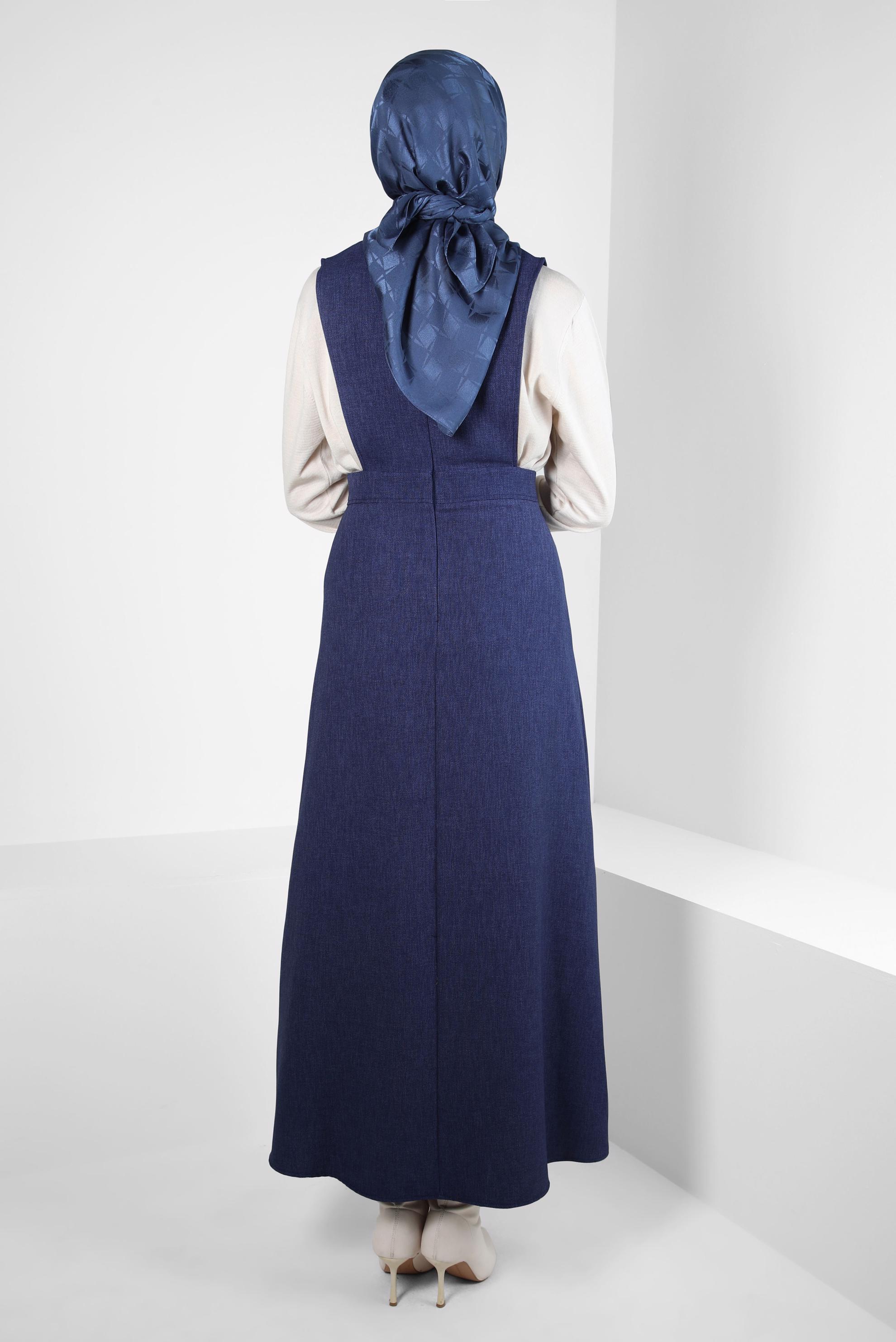 Tesettür giyim LACİVERT V YAKA JİLE 44293