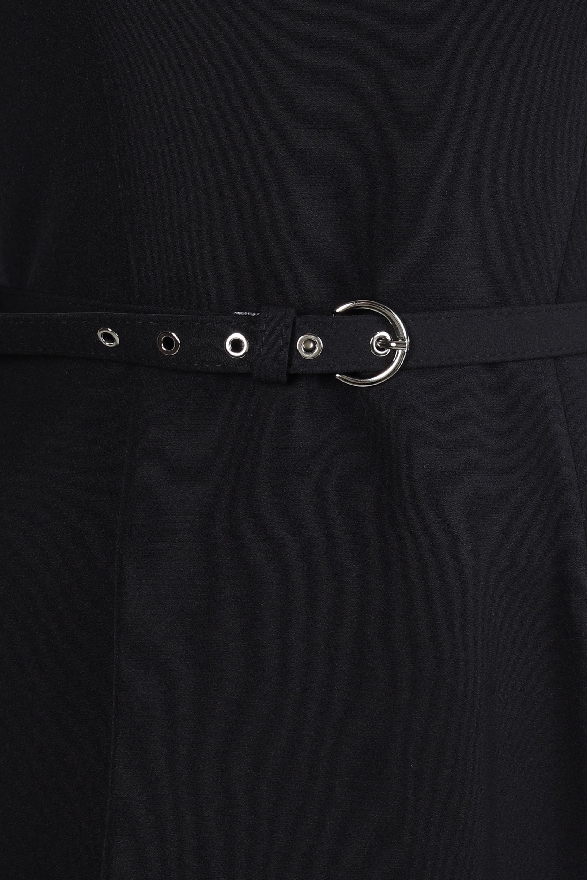 Tesettür giyim SİYAH KUŞGÖZÜ DETAYLI KEMERLİ ELBİSE 44298