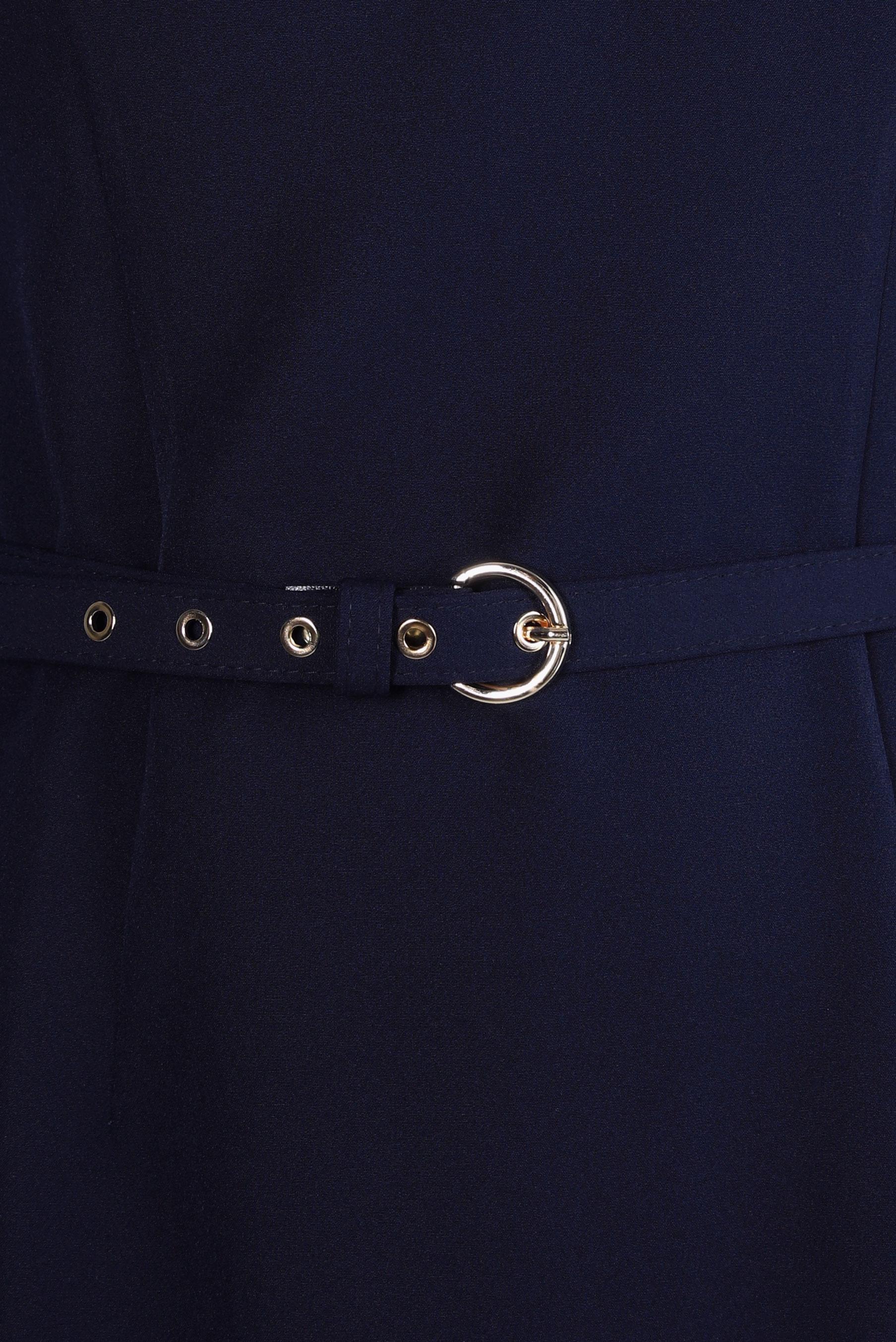 Tesettür giyim LACİVERT KUŞGÖZÜ DETAYLI KEMERLİ ELBİSE 44298