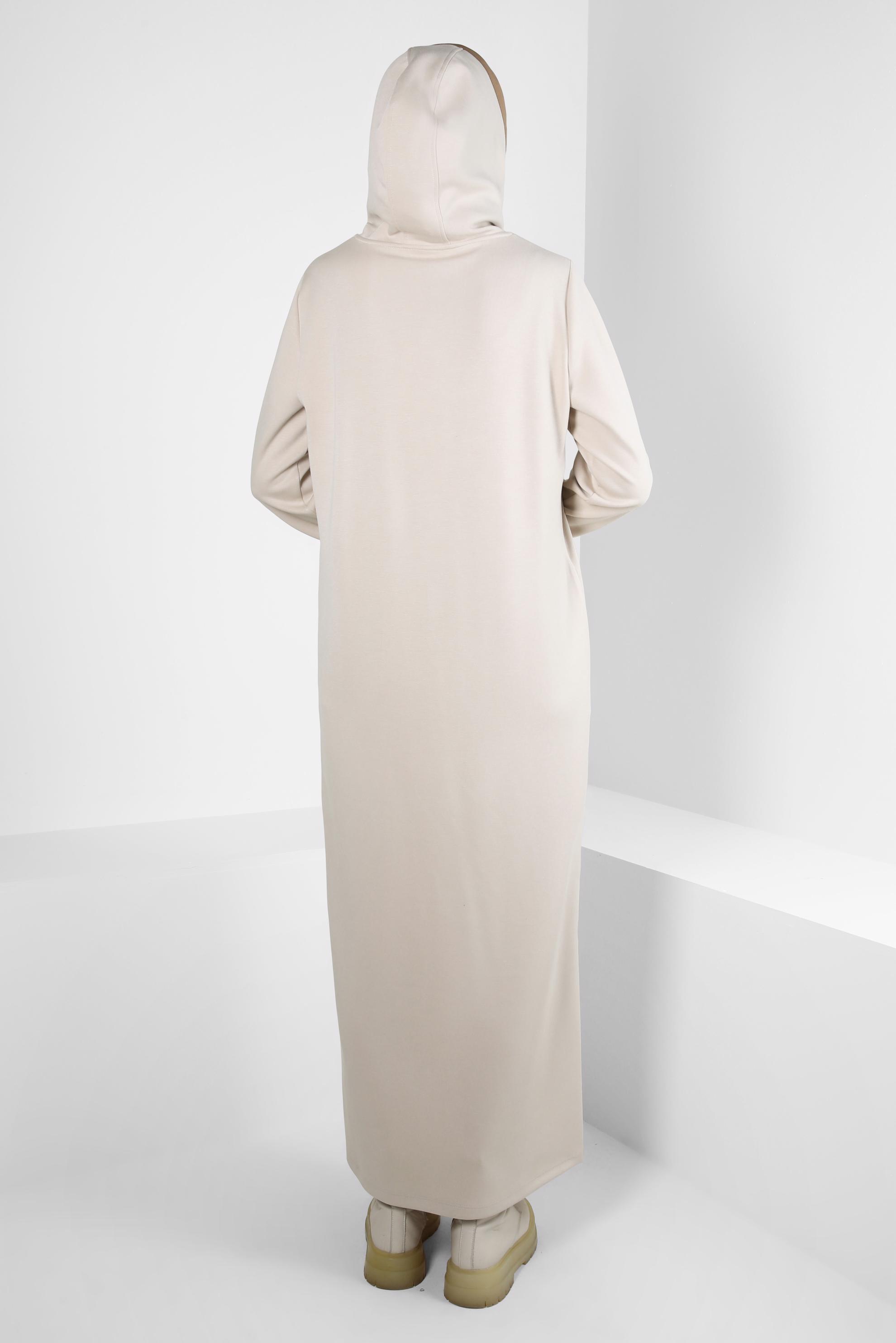 Hijab clothing BEIGE PRINTED DRESS 44314