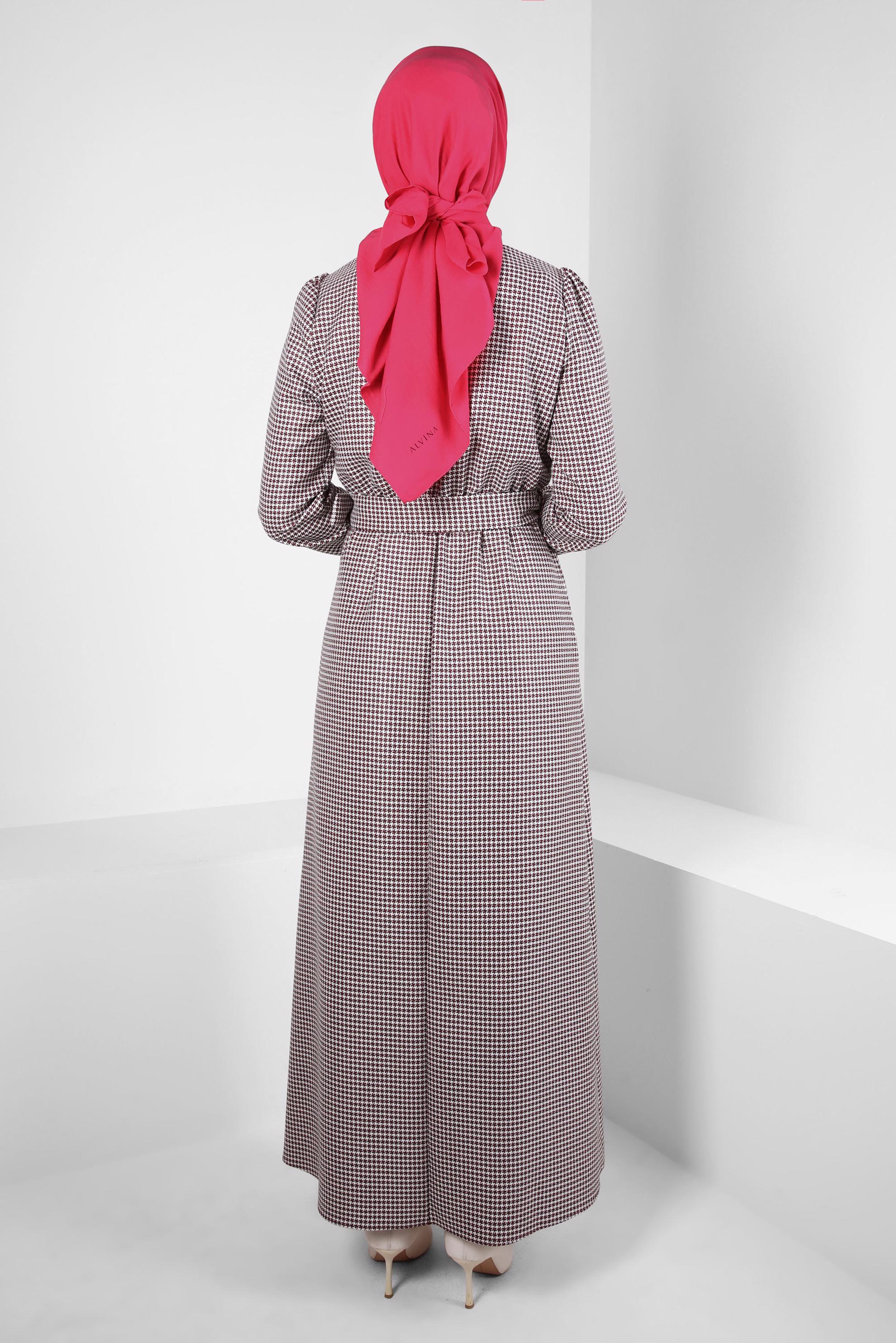 Hijab clothing FUCHSIA BELTED DRESS 44332