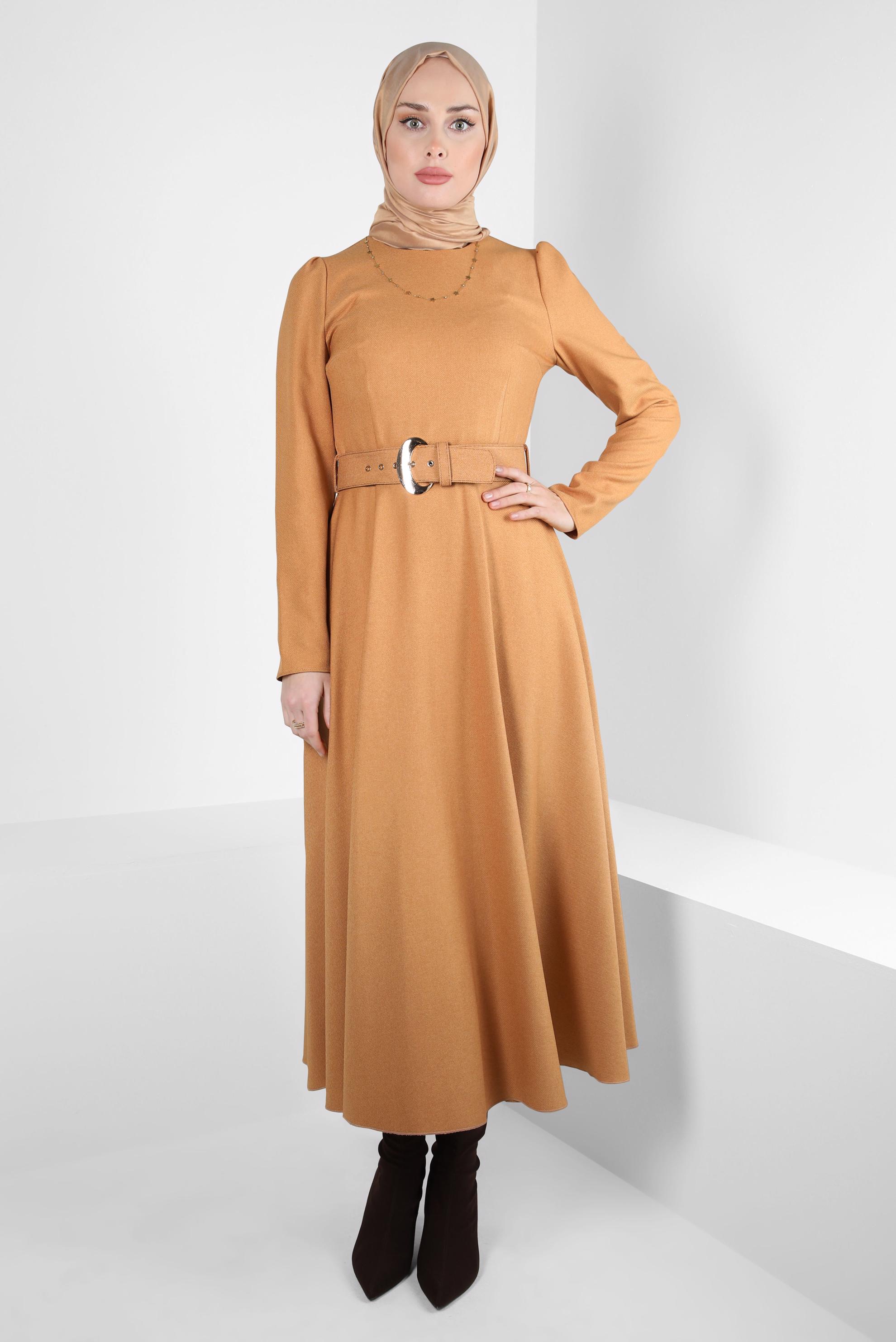 Hijab clothing ORANGE BELTED DRESS 44346