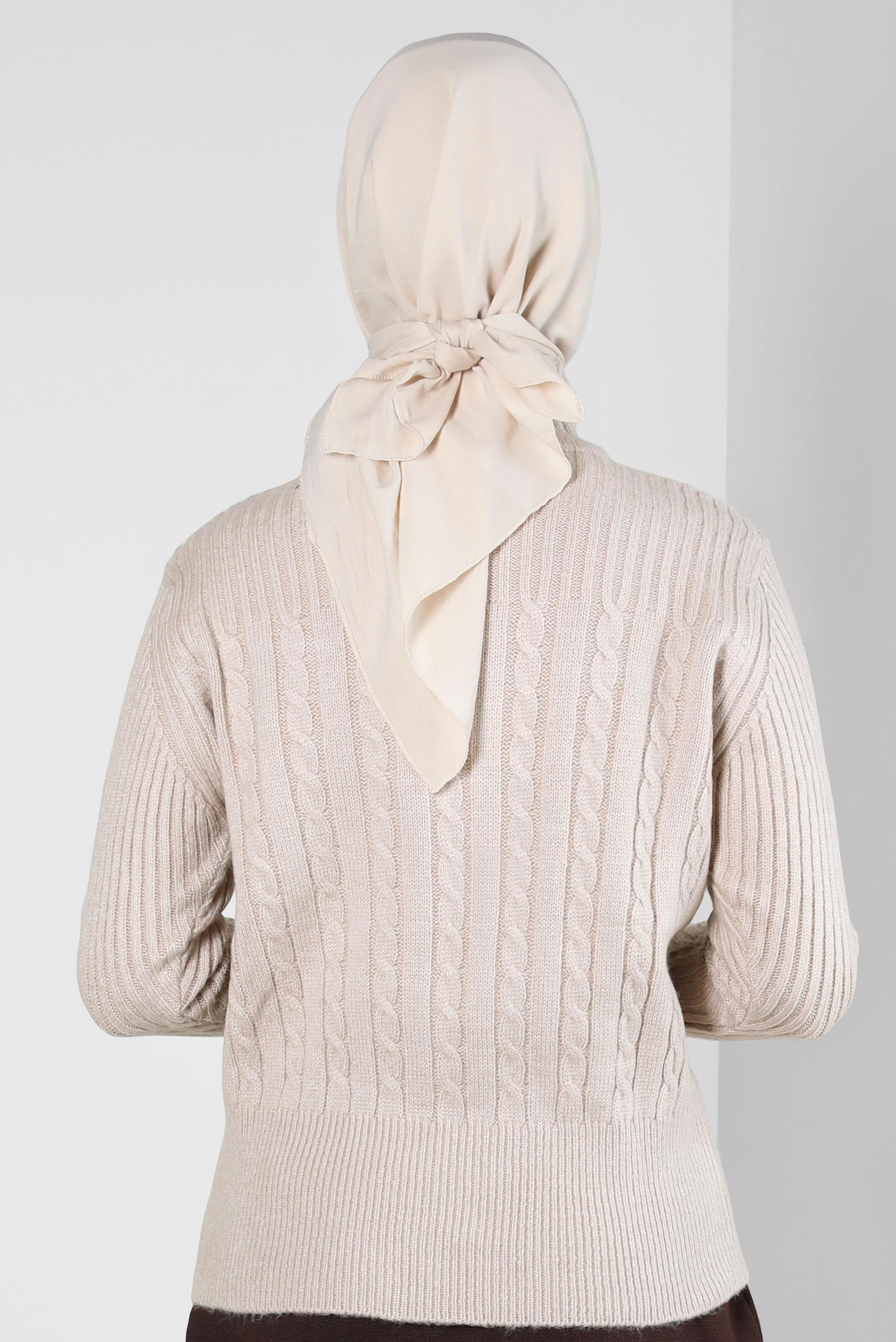 Tesettür giyim BEJ ALVİNA SOFT EŞARP 8303