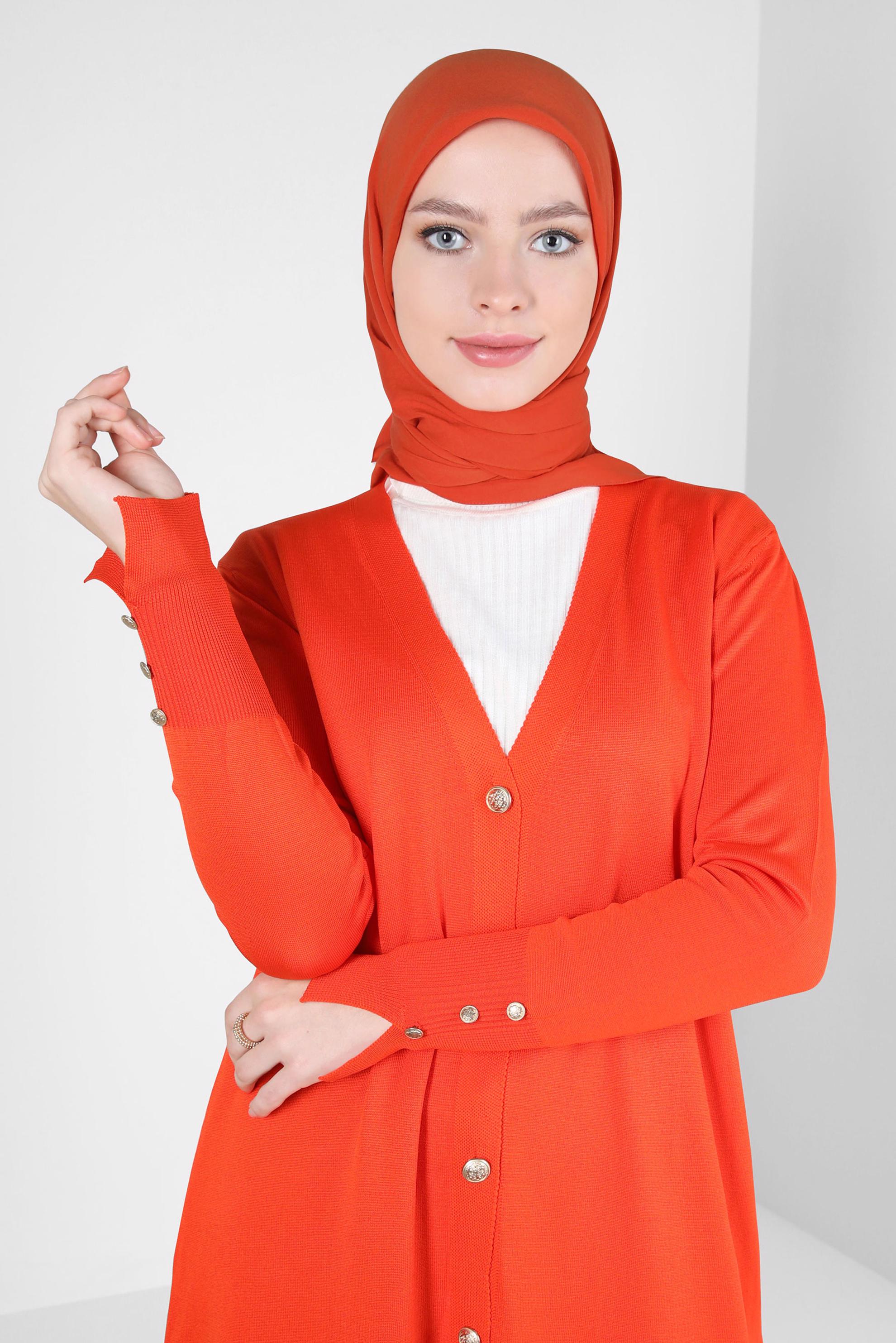 Tesettür giyim TURUNCU ALVİNA SOFT EŞARP 8303