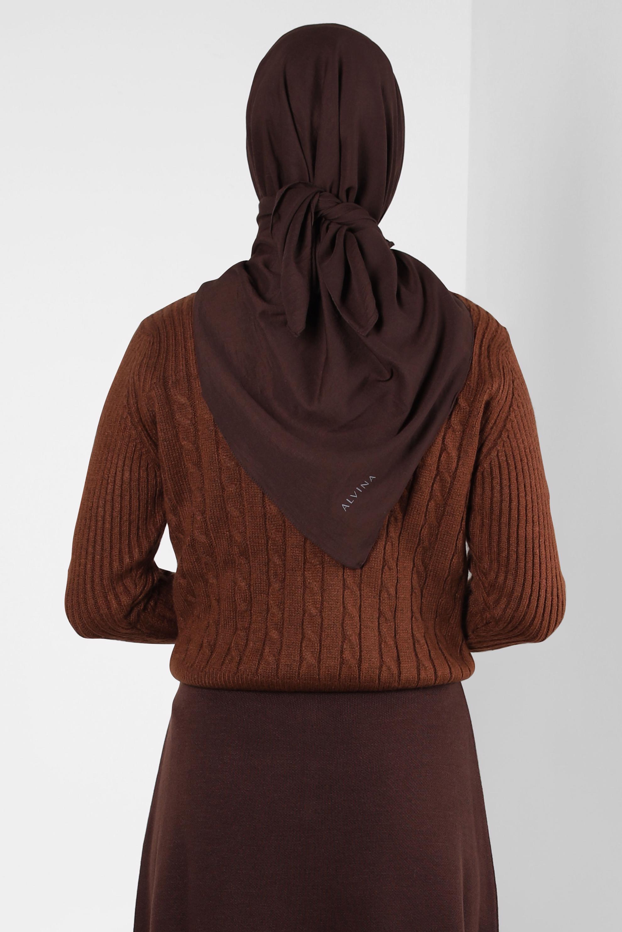Tesettür giyim KAHVE ALVİNA SOFT EŞARP 8303