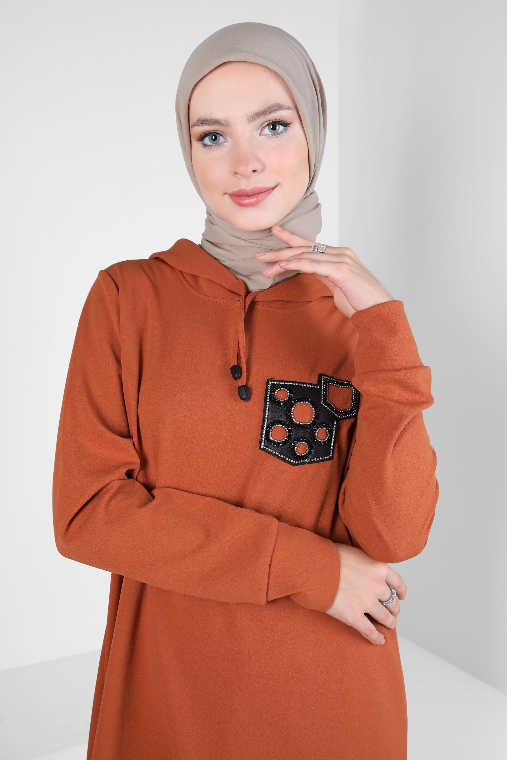 Tesettür giyim VİZON ALVİNA SOFT EŞARP 8303