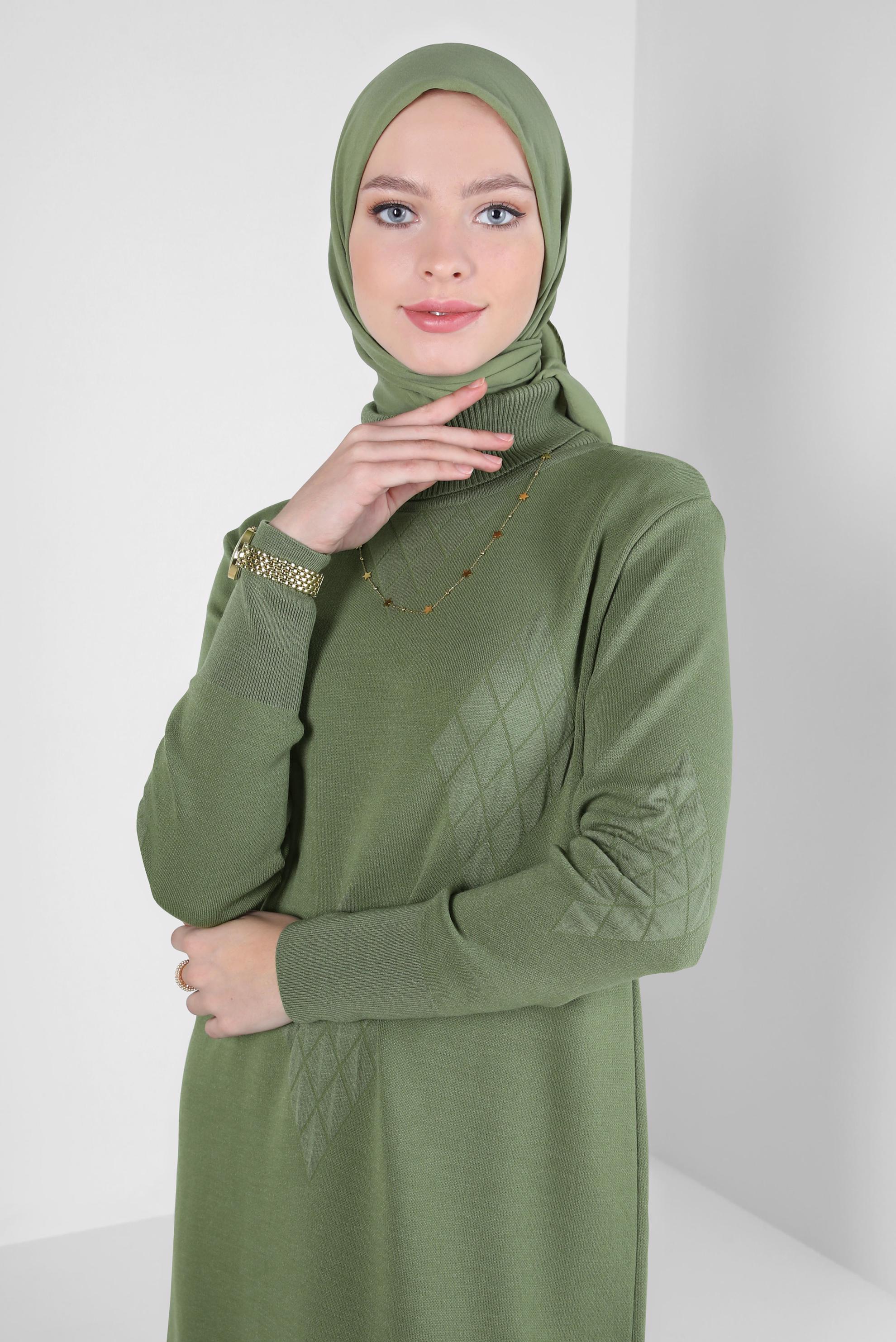 Tesettür giyim YEŞİL ALVİNA SOFT EŞARP 8303