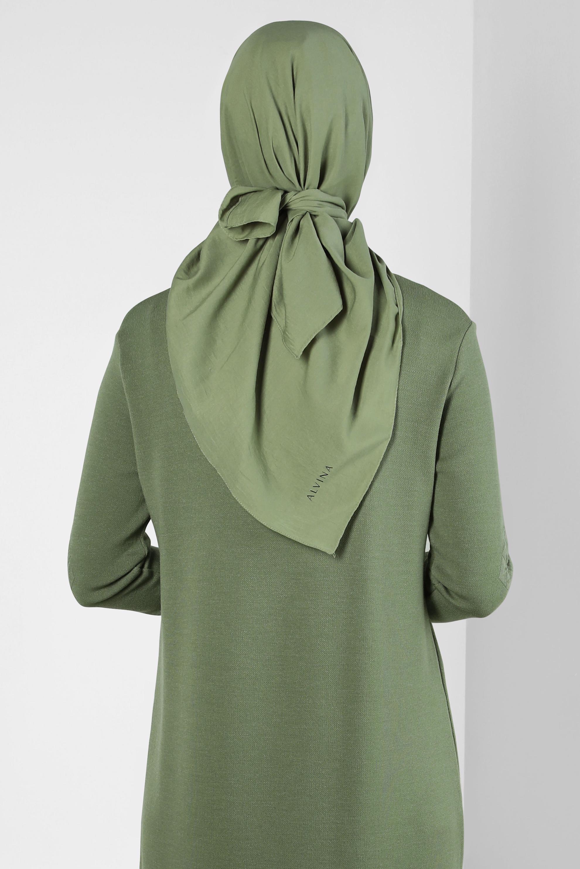 Tesettür giyim YEŞİL ALVİNA SOFT EŞARP 8303